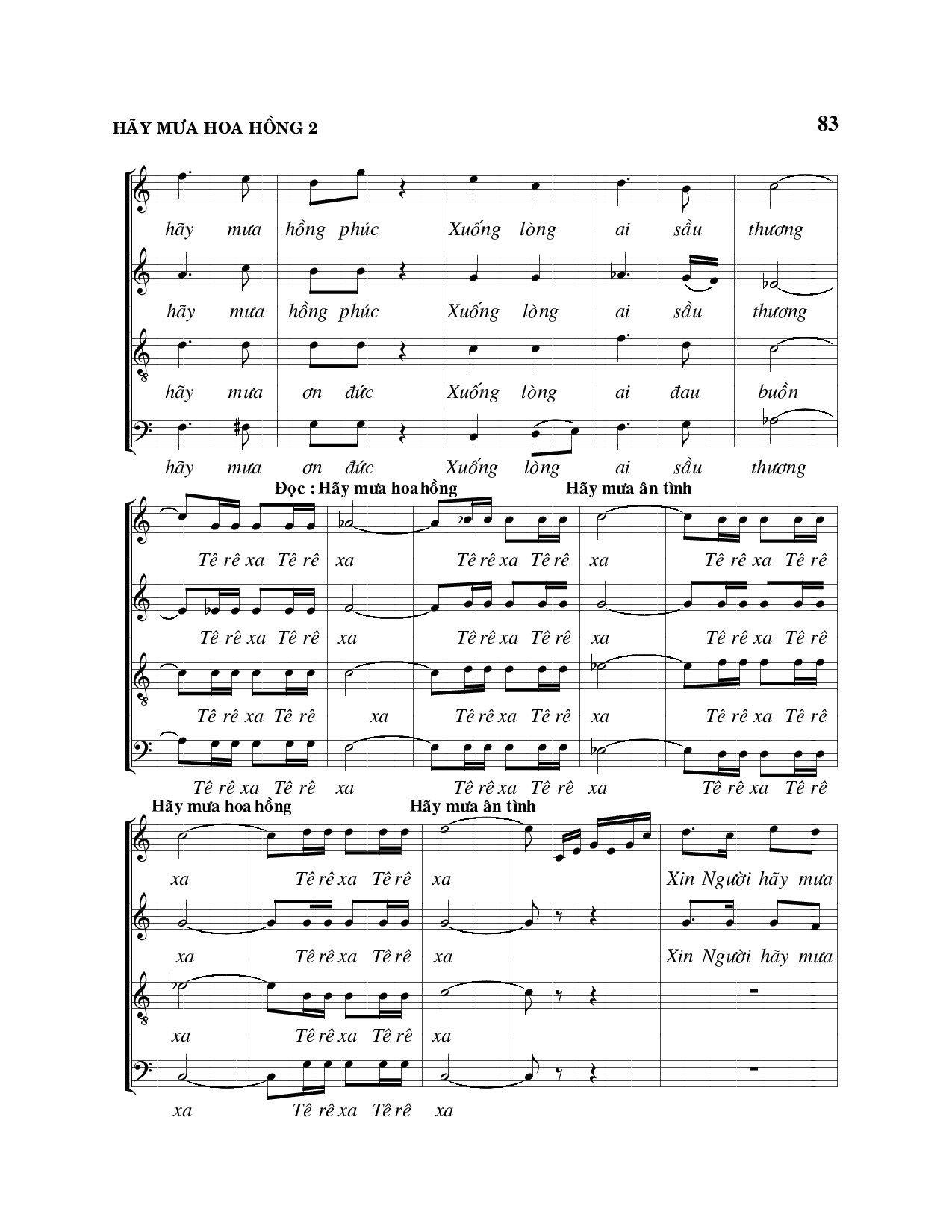 Page 2 of Sheet music PDF Hãy mưa hoa hồng - Viết Chung
