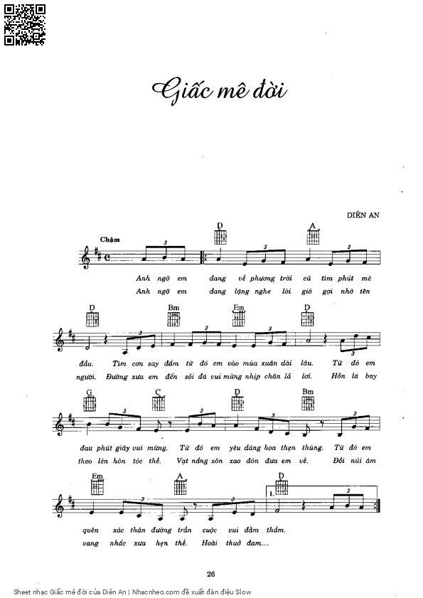 Sheet PDF of Giấc mê đời