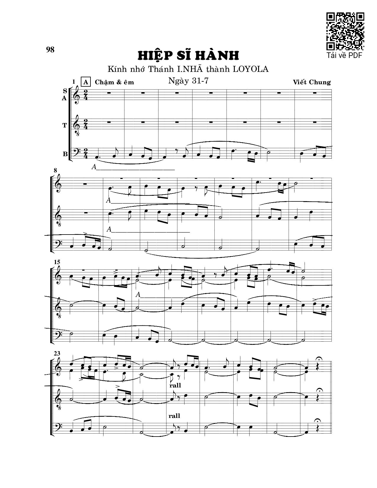 Sheet PDF of Hiệp sĩ hành