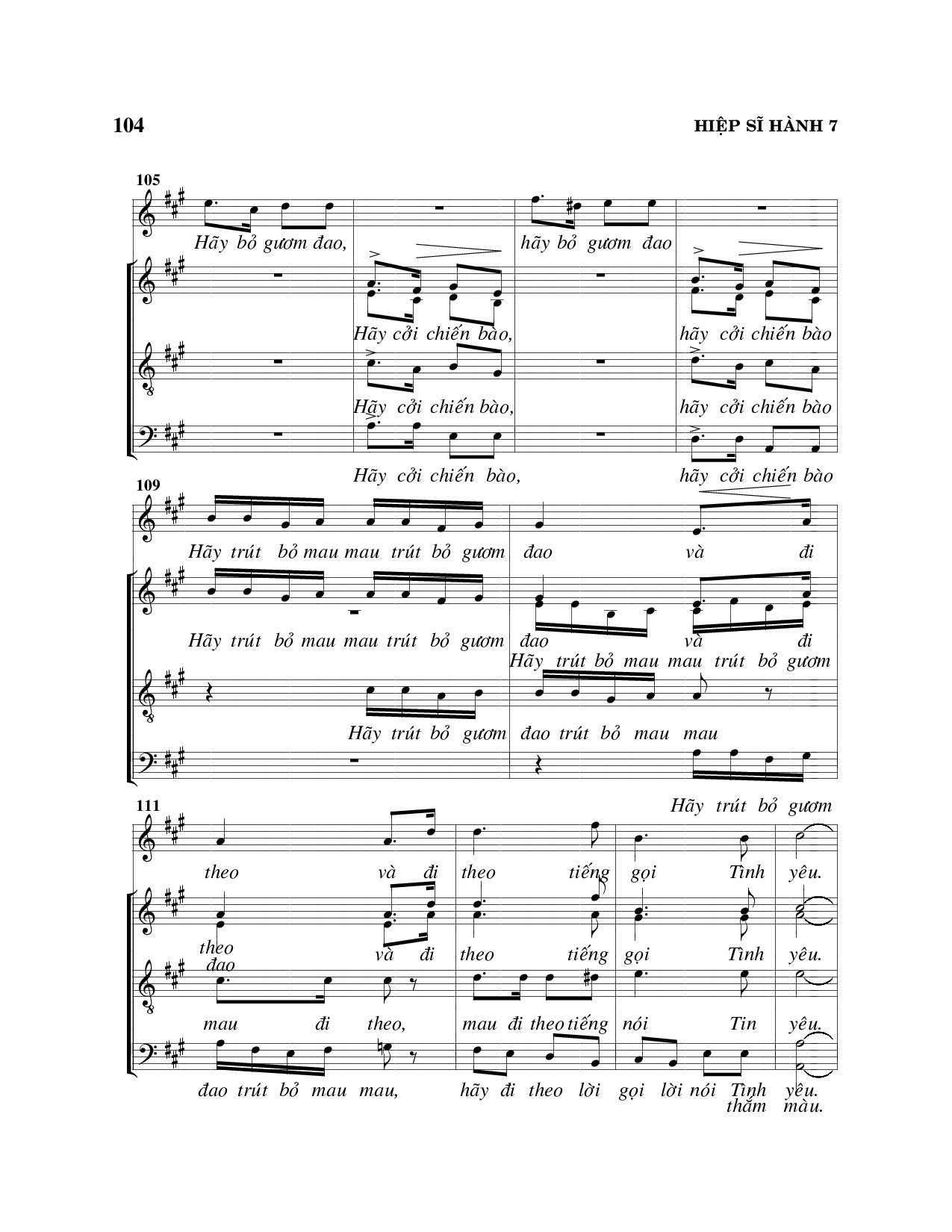 Page 7 of Sheet music PDF Hiệp sĩ hành - Viết Chung