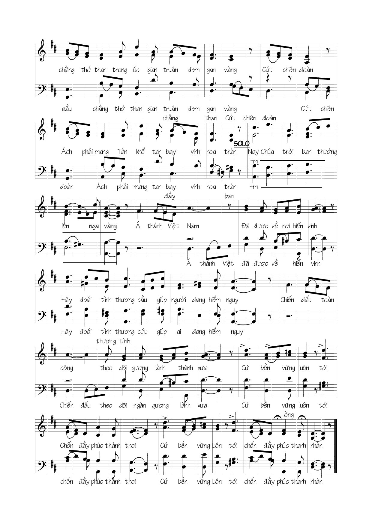 Page 2 of Sheet music PDF Mừng Á Thánh Việt Nam - Viết Chung