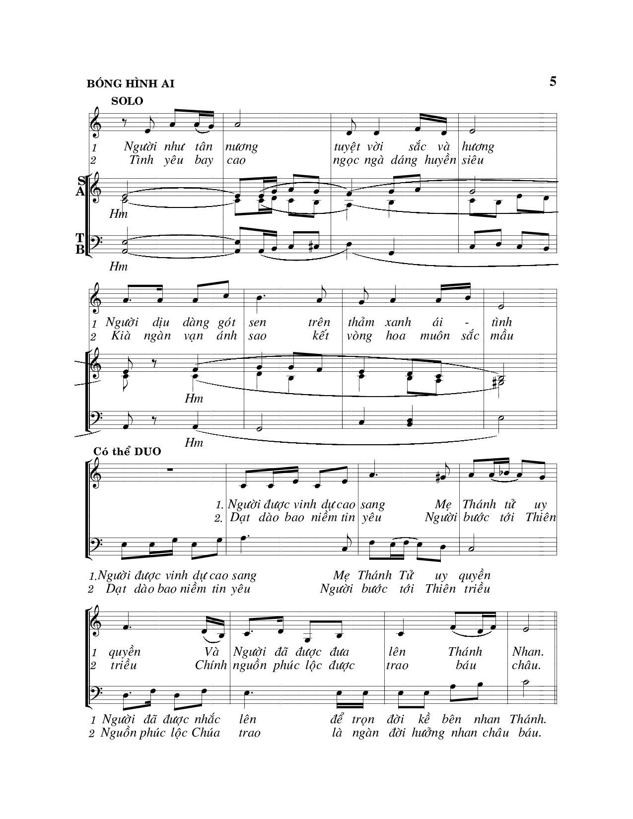 Page 2 of Sheet music PDF Bóng hình ai - Viết Chung