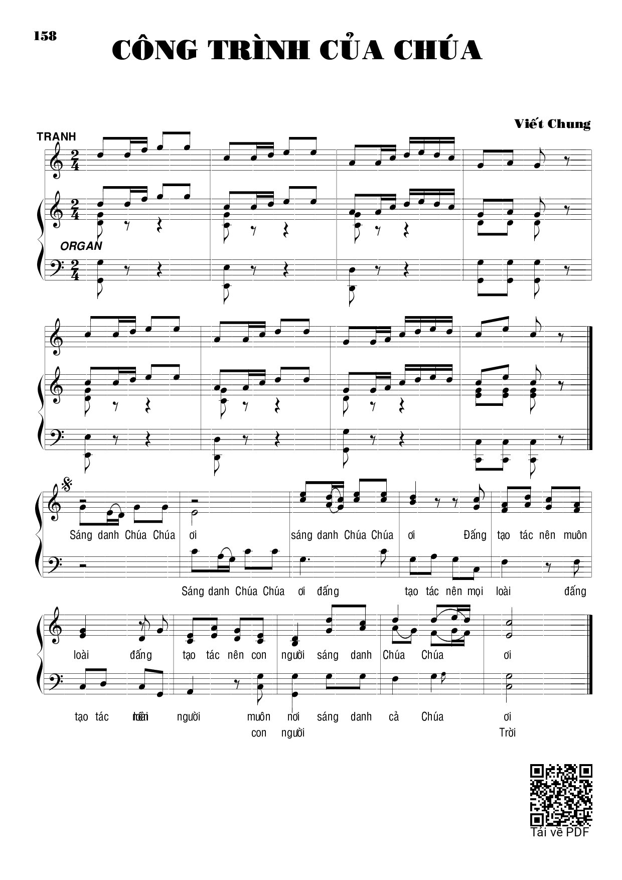 Page 1 of Sheet music PDF Công trình của Chúa - Viết Chung
