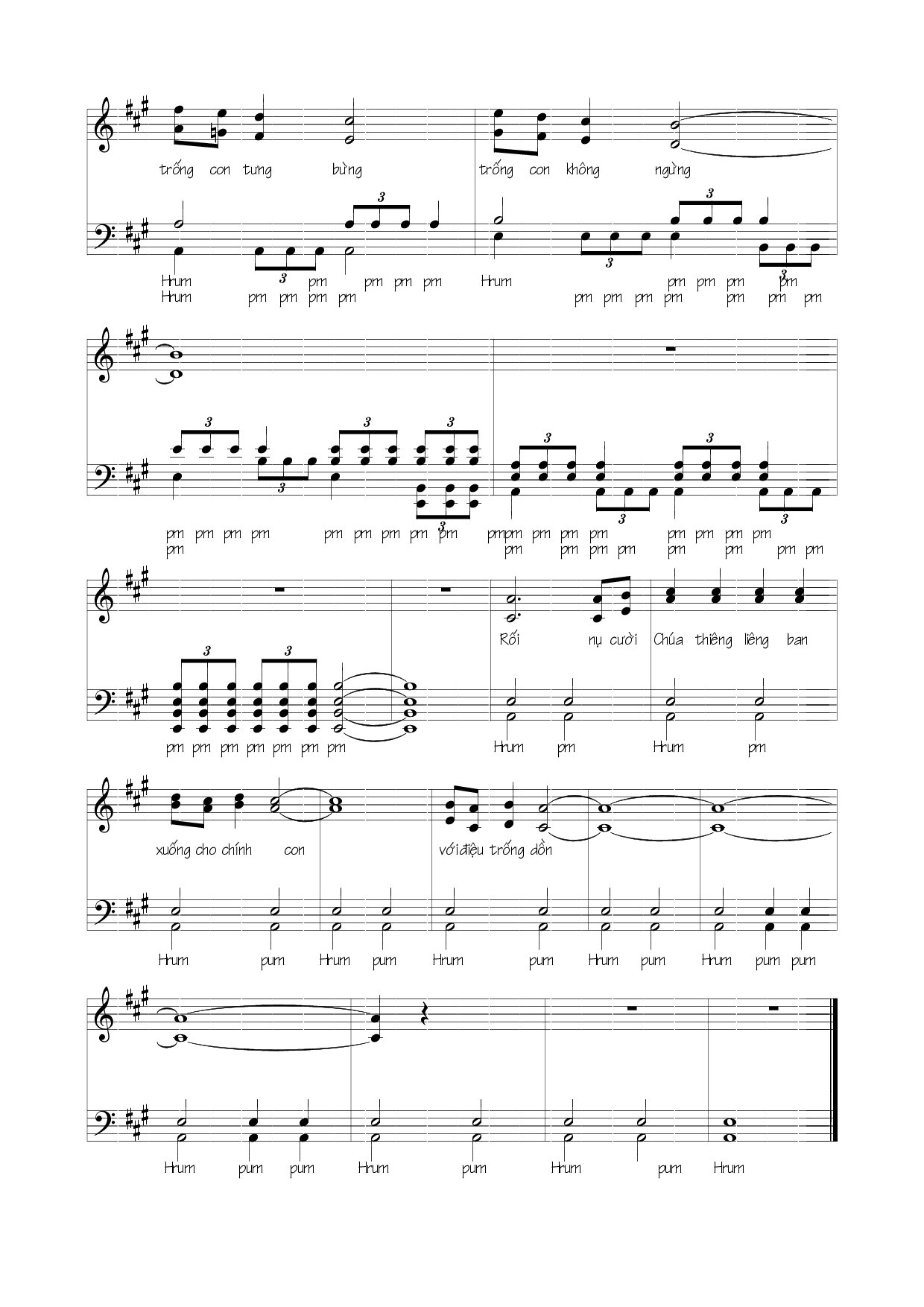 Page 4 of Sheet music PDF Chú bé đánh trống - Viết Chung
