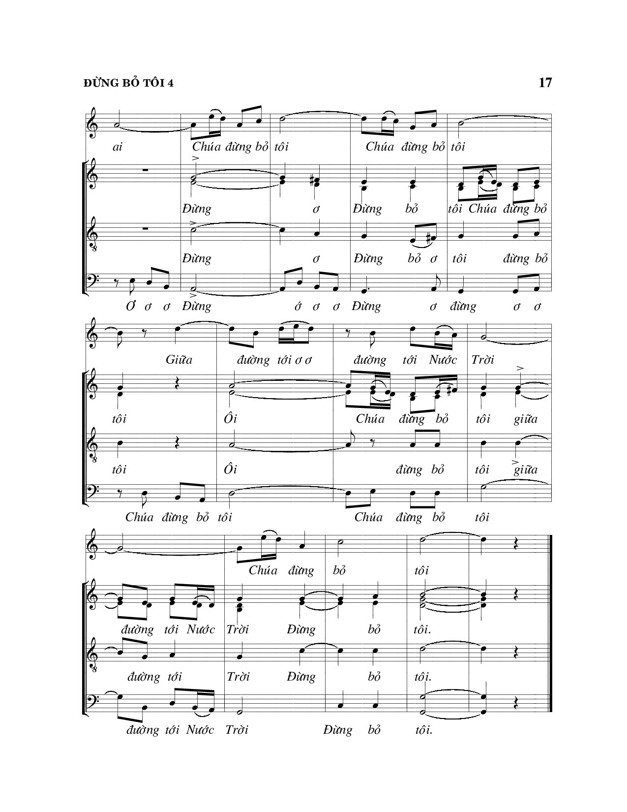 Page 4 of Sheet music PDF Đừng bỏ tôi - Viết Chung