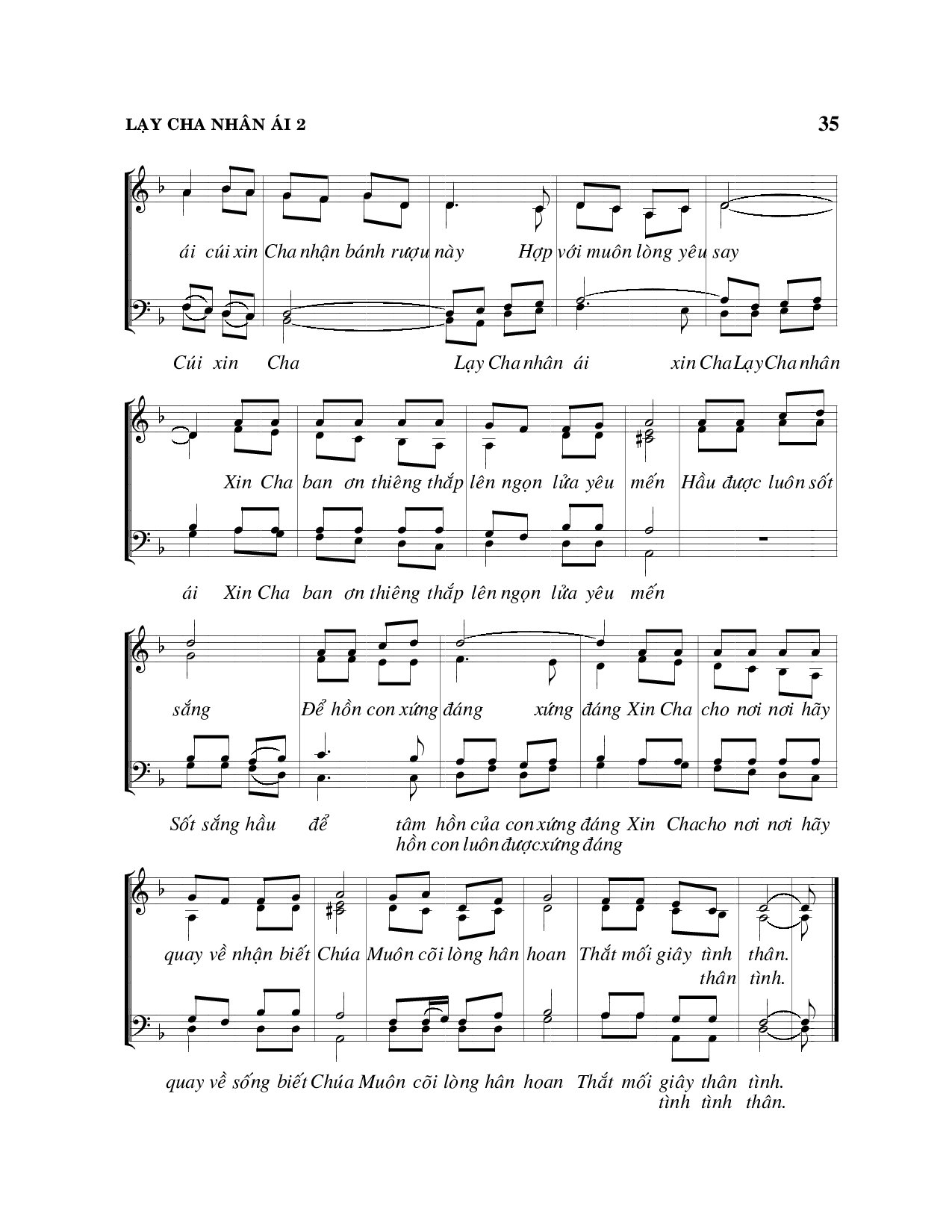 Page 2 of Sheet music PDF Lạy Cha nhân ái - Viết Chung