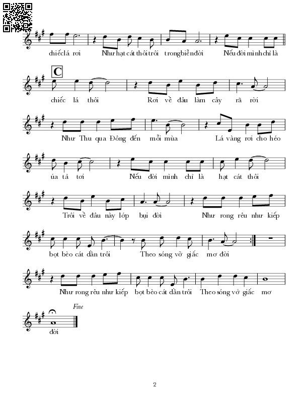 Page 2 of Sheet music PDF Giấc mơ đời - Lê Tín Hương