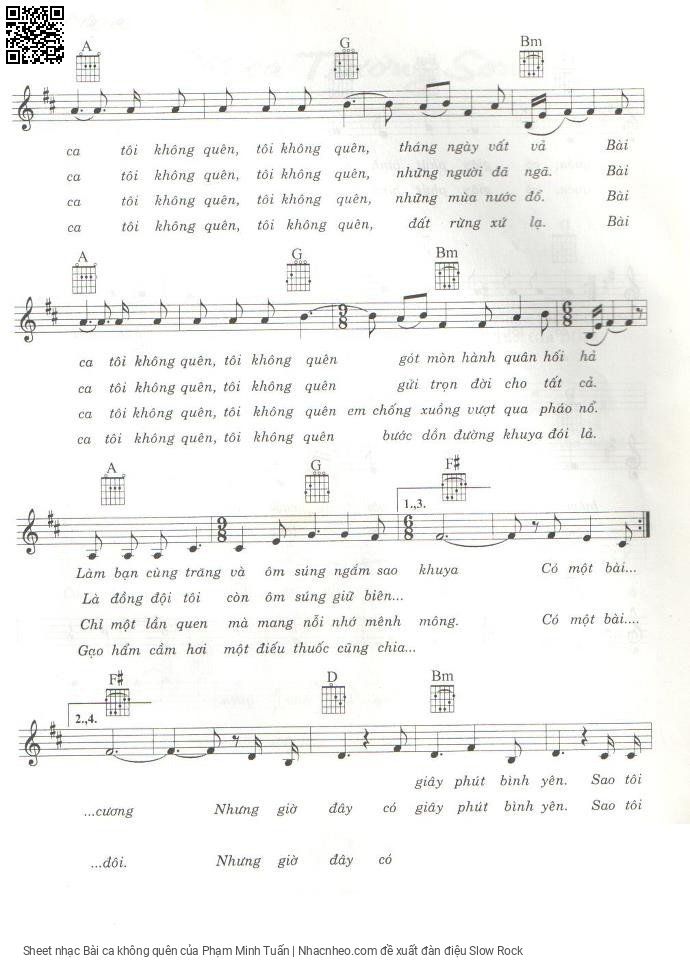 Page 2 of Sheet music PDF Bài ca không quên - Phạm Minh Tuấn