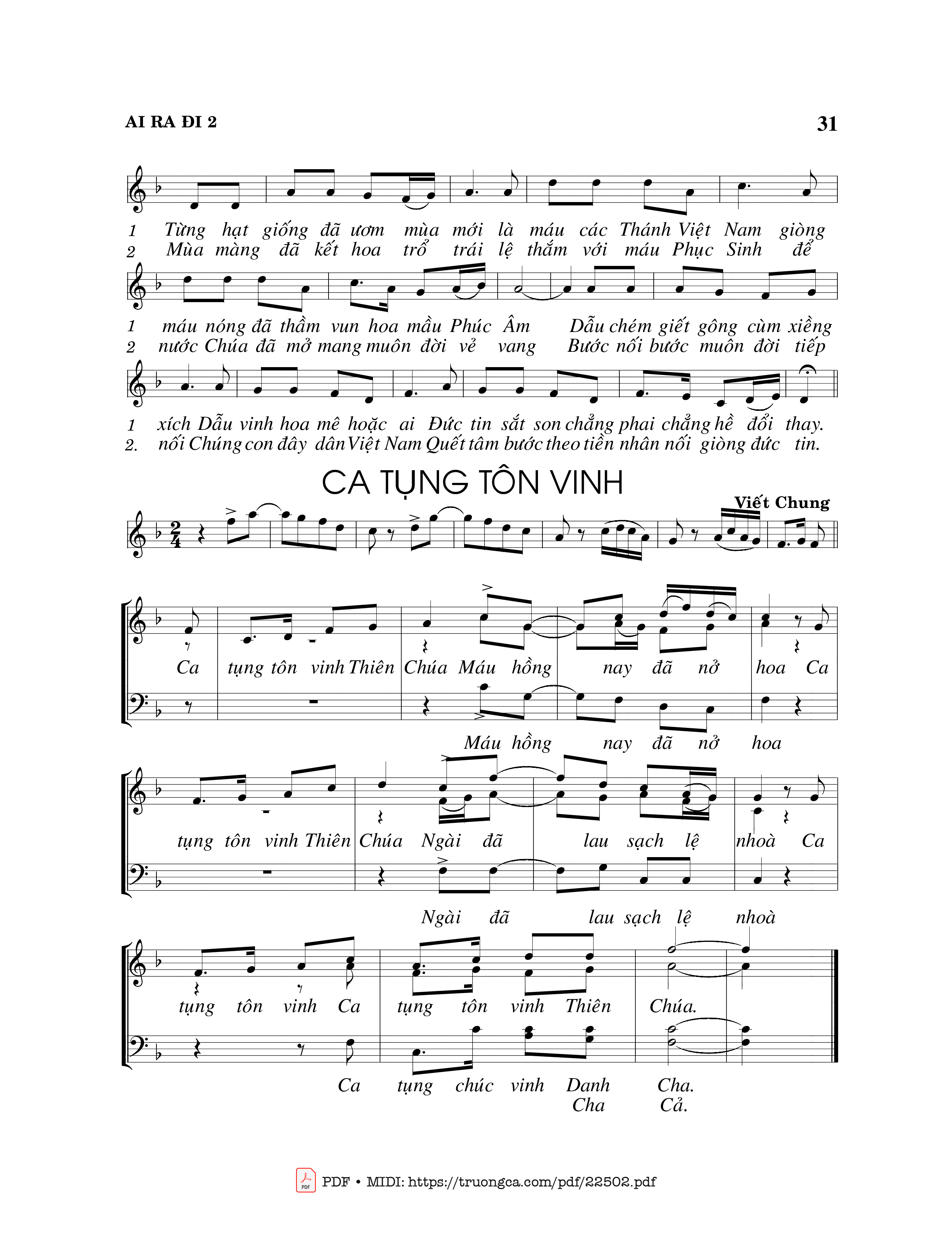 Page 2 of Sheet music PDF Ai ra đi - Viết Chung