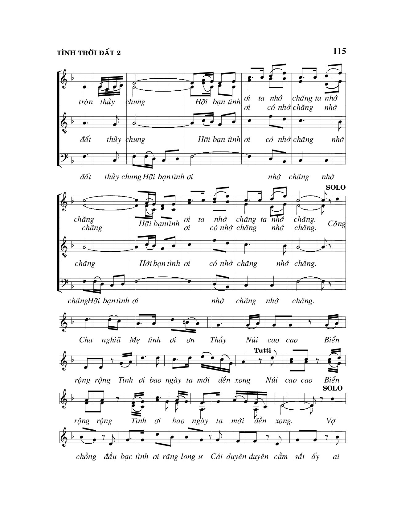 Page 2 of Sheet music PDF Tình trời đất - Viết Chung