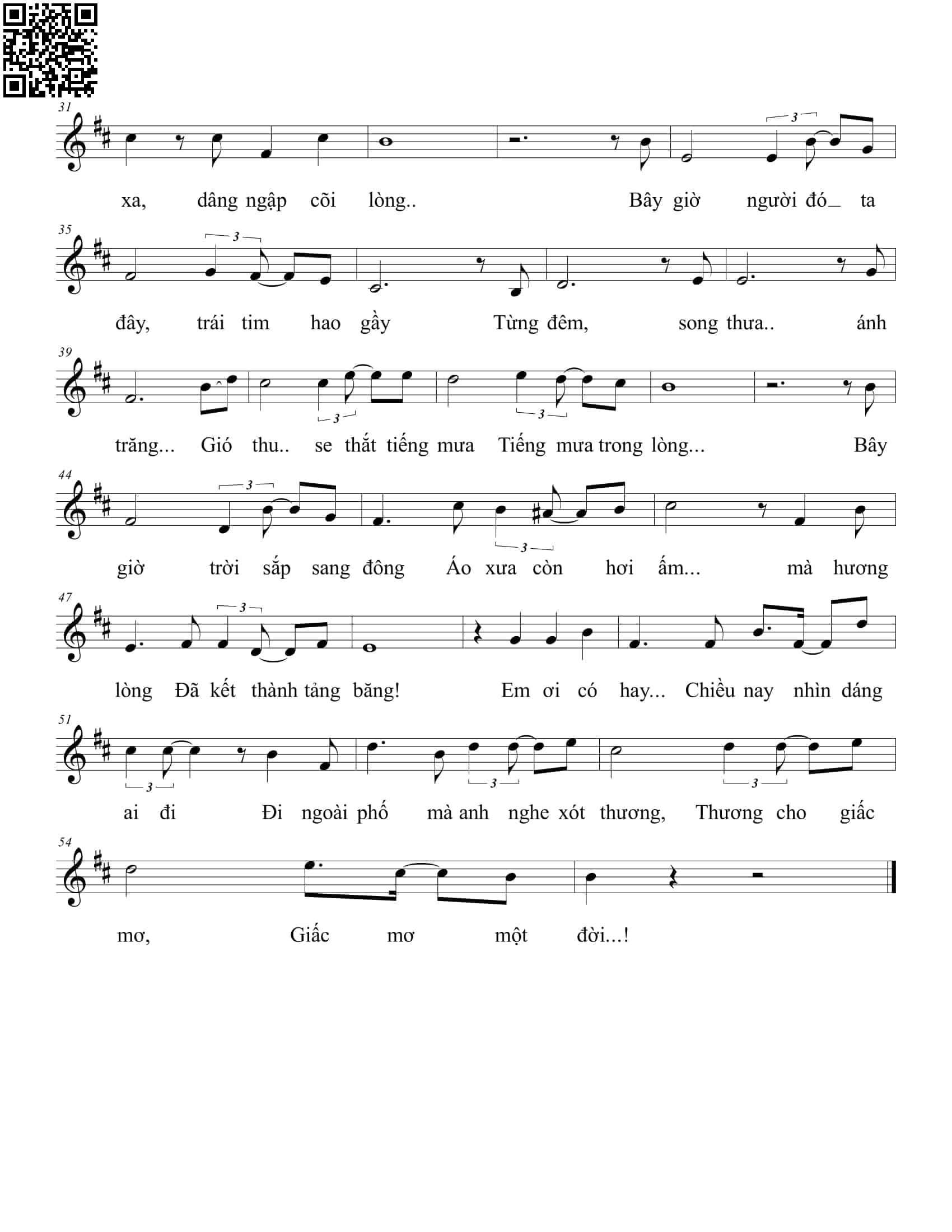 Page 2 of Sheet music PDF Giấc mơ một đời - Tùng Ngân