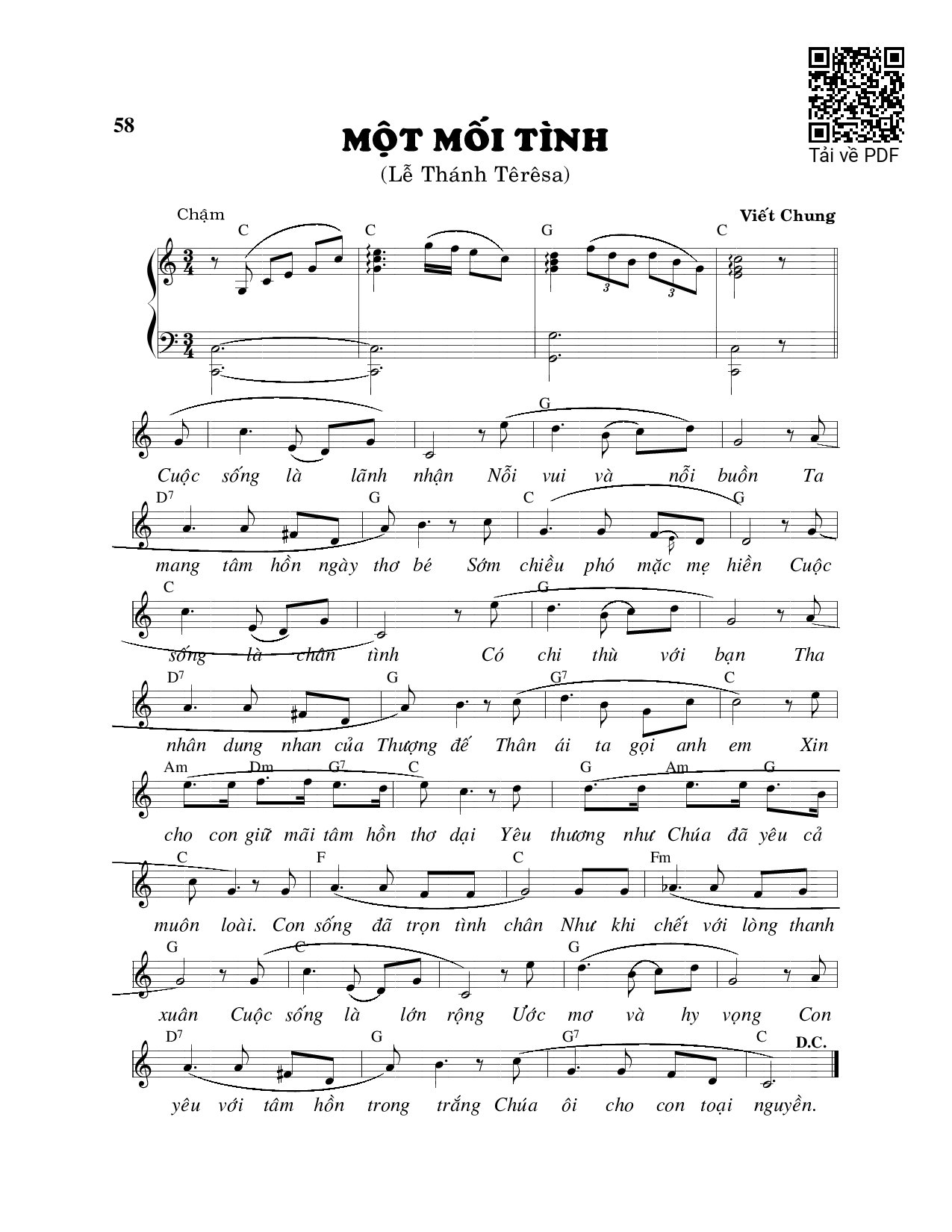 Page 1 of Sheet music PDF Mỗi một ngày - Viết Chung
