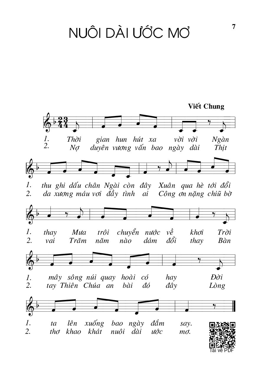 Page 1 of Sheet music PDF Nuôi dài ước mơ - Viết Chung
