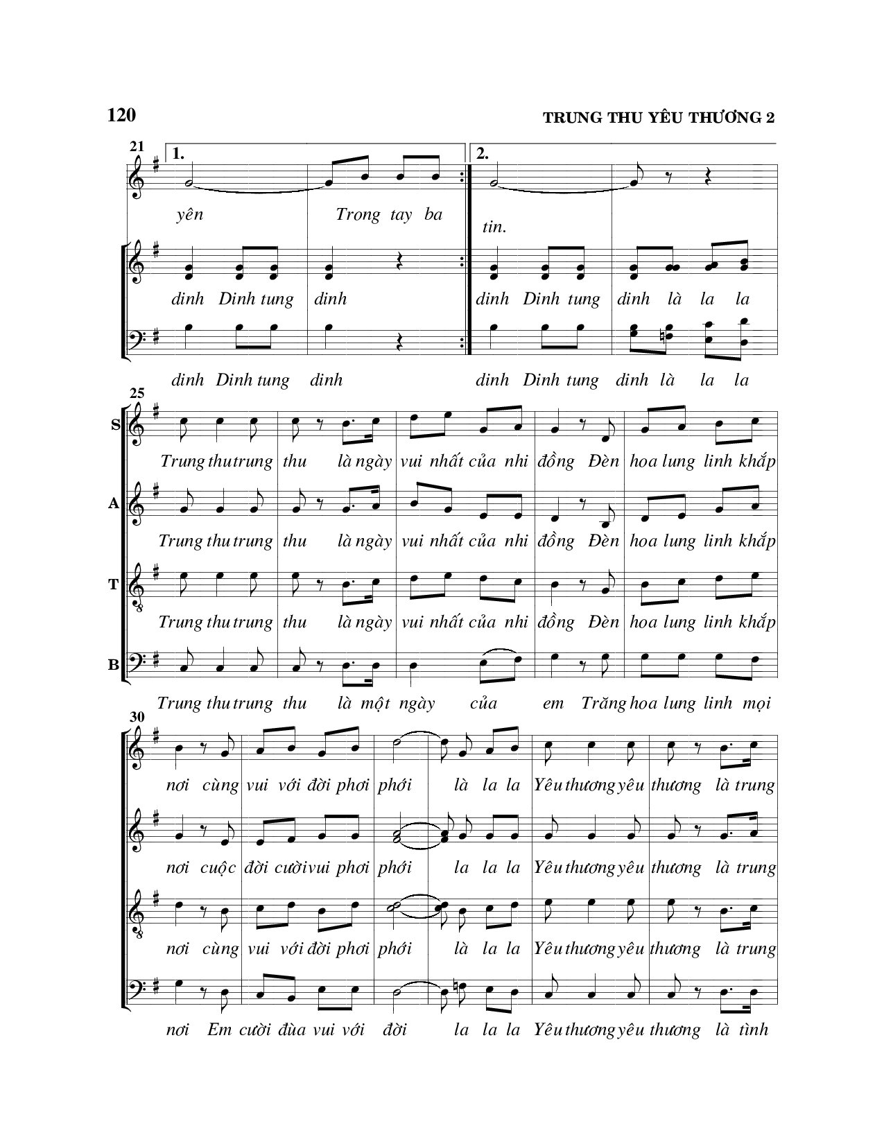 Page 2 of Sheet music PDF Trung thu yêu thương - Viết Chung