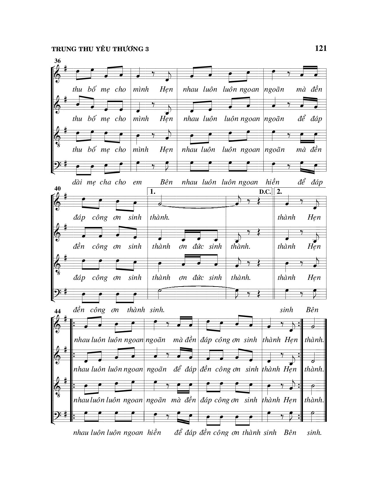 Page 3 of Sheet music PDF Trung thu yêu thương - Viết Chung