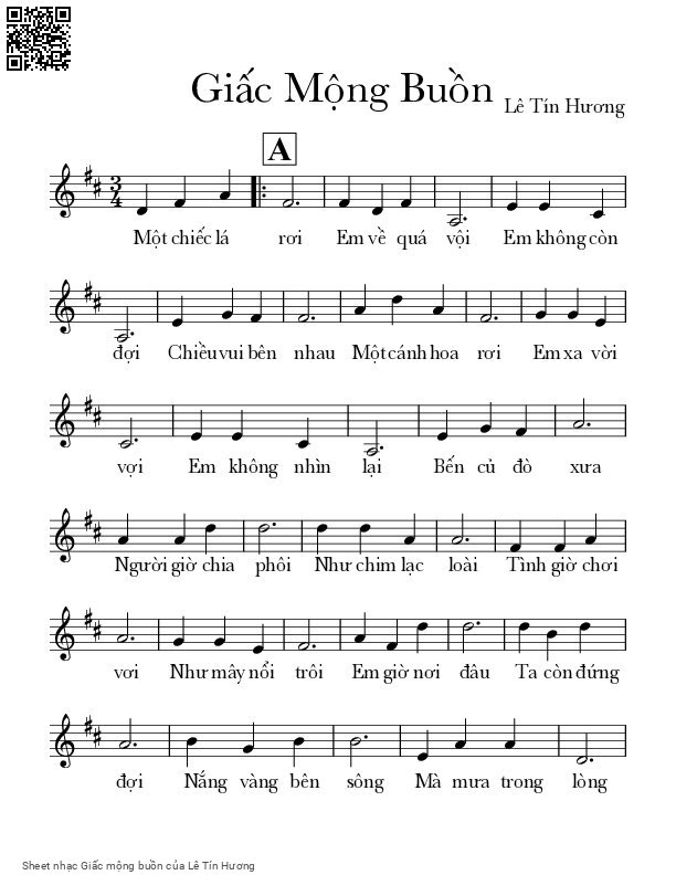 Sheet PDF of Giấc mộng buồn