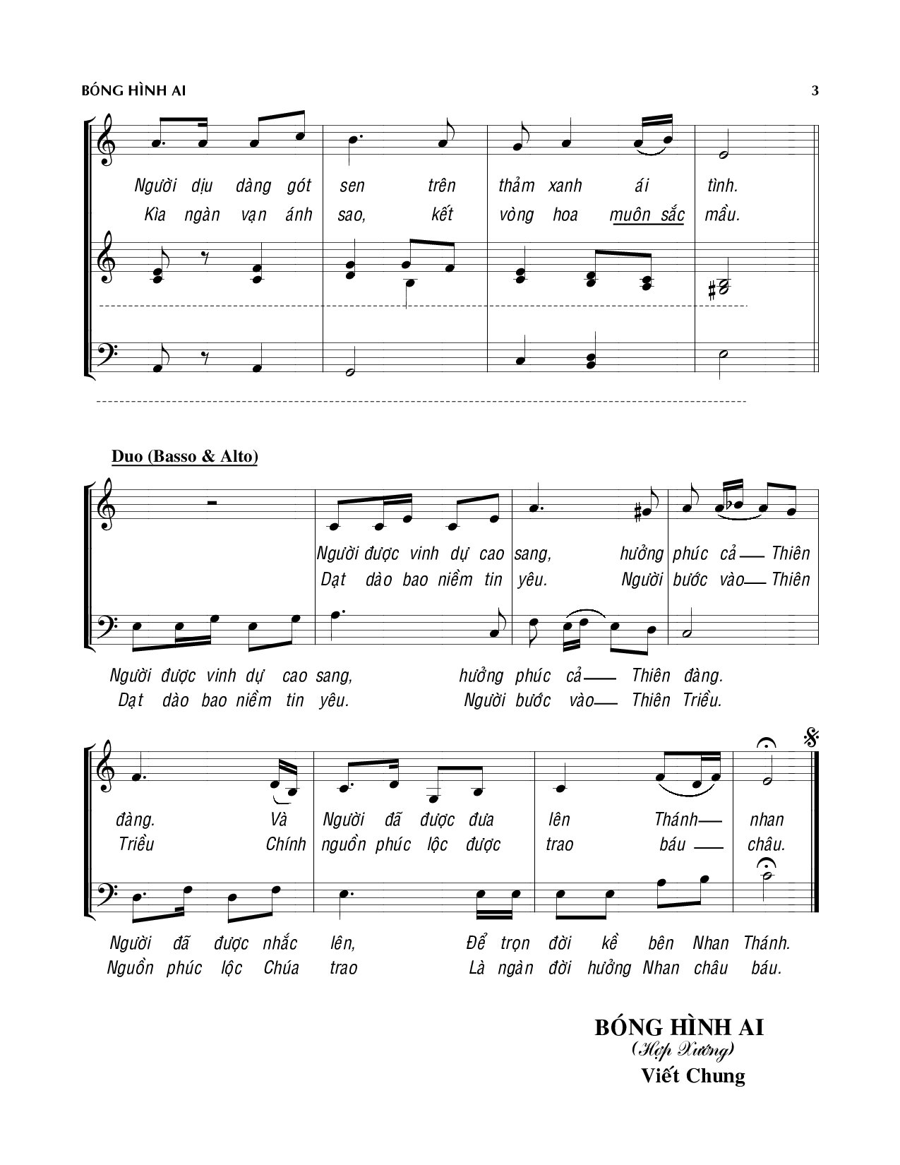 Page 3 of Sheet music PDF Bóng hình ai - Viết Chung