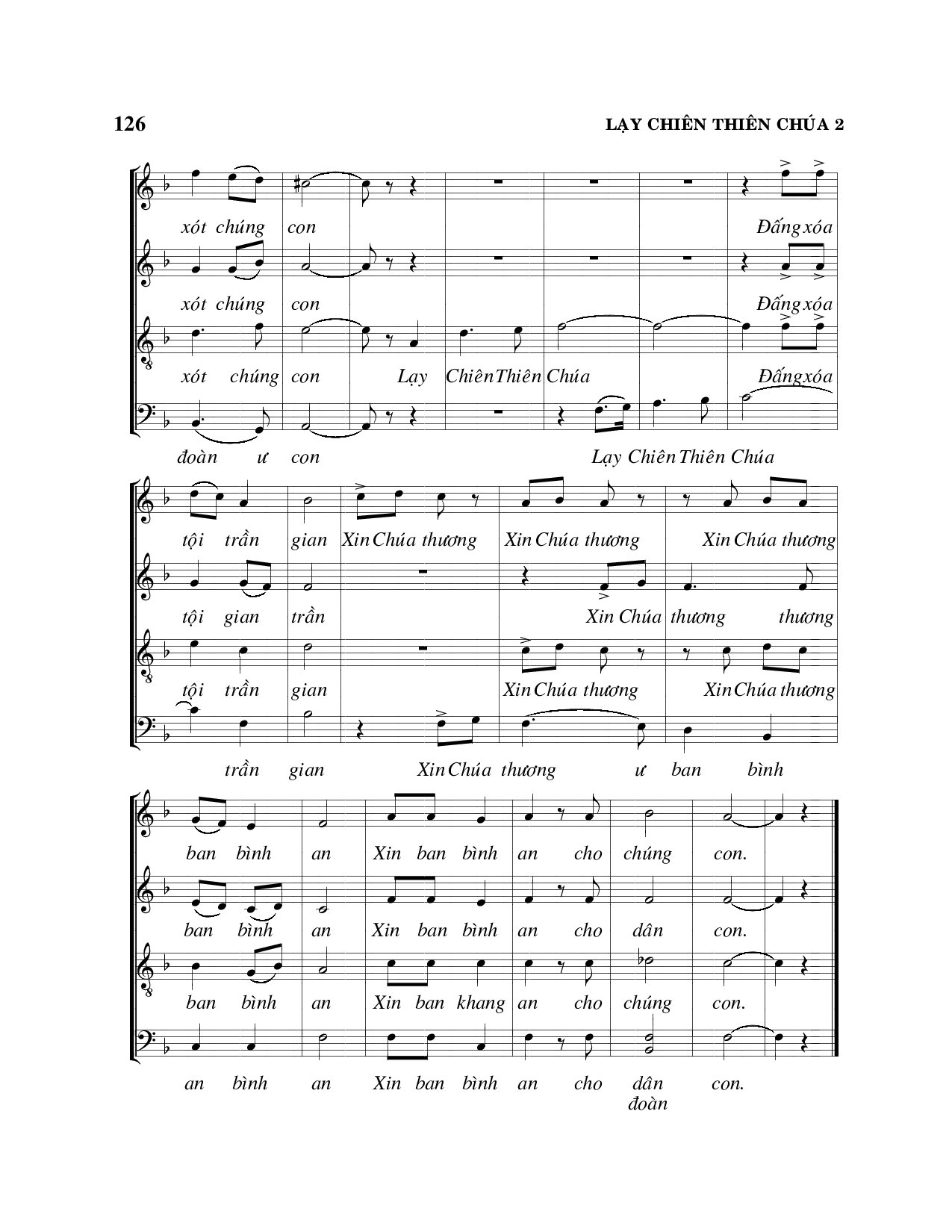 Page 2 of Sheet music PDF Lạy Chiên Thiên Chúa - Viết Chung