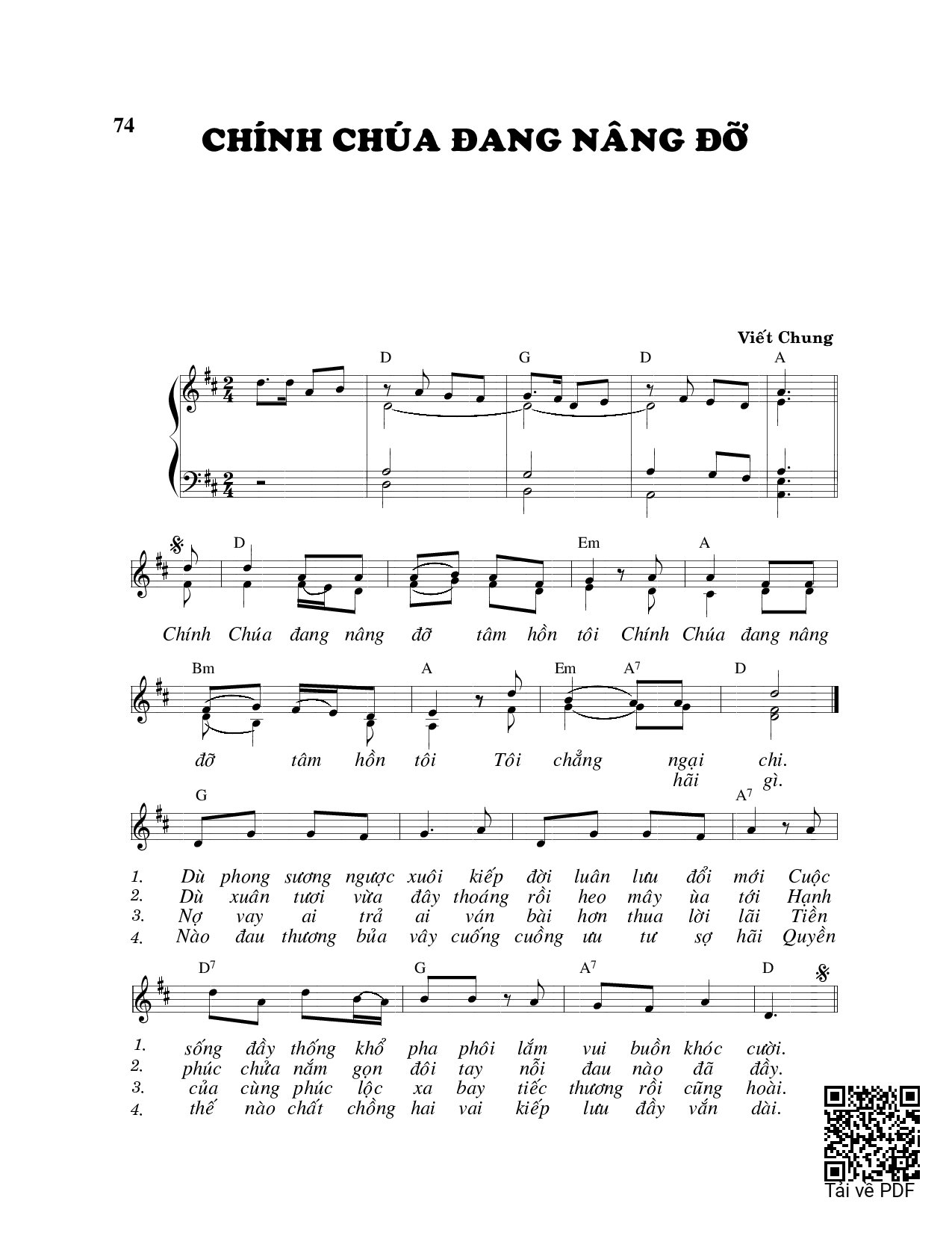 Sheet PDF of Chính Chúa đang nâng đỡ