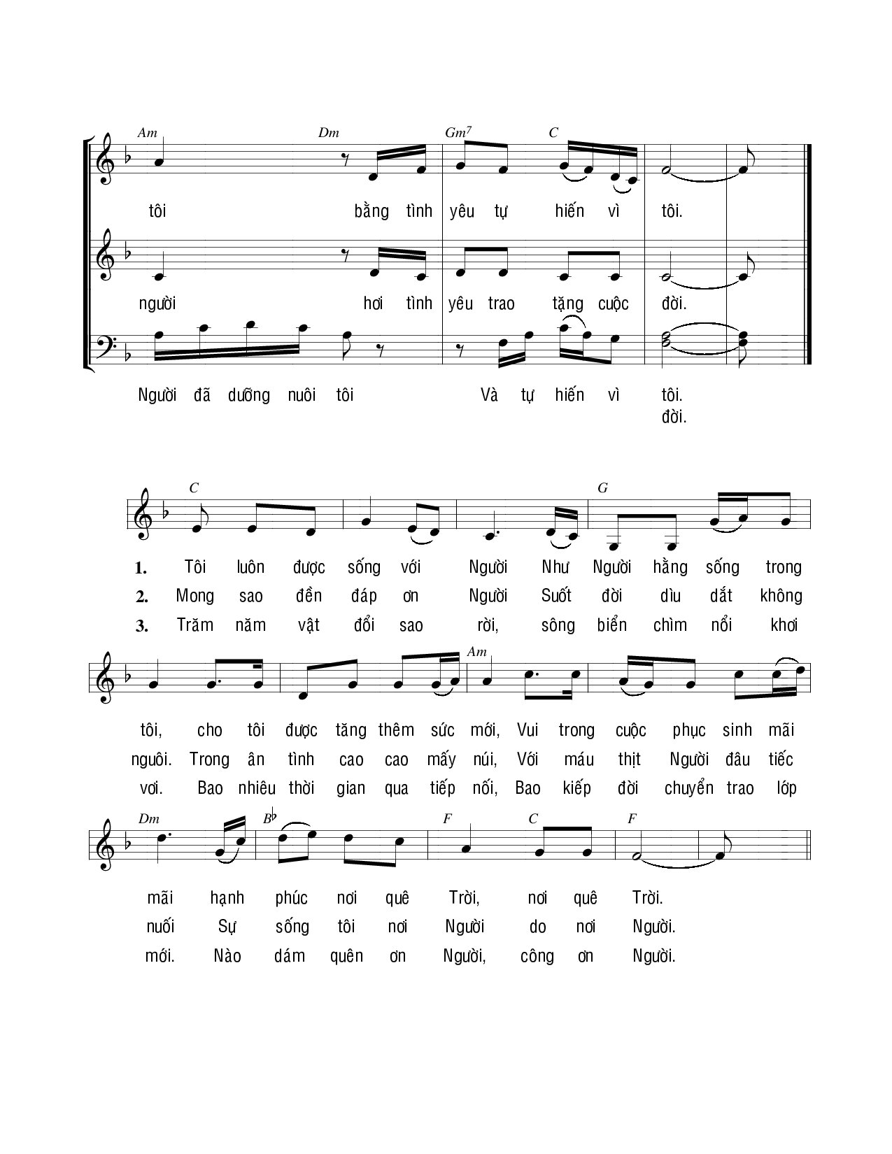 Page 2 of Sheet music PDF Chúa dưỡng nuôi - Viết Chung