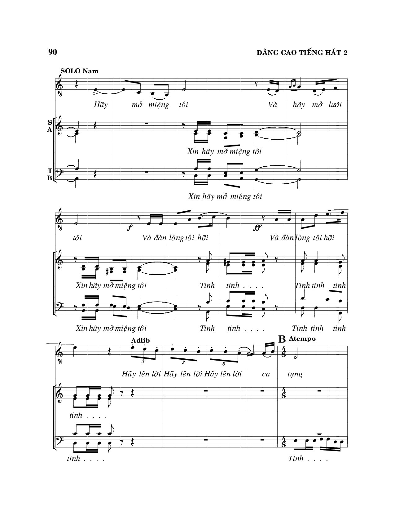 Page 2 of Sheet music PDF Dâng cao tiếng hát - Viết Chung