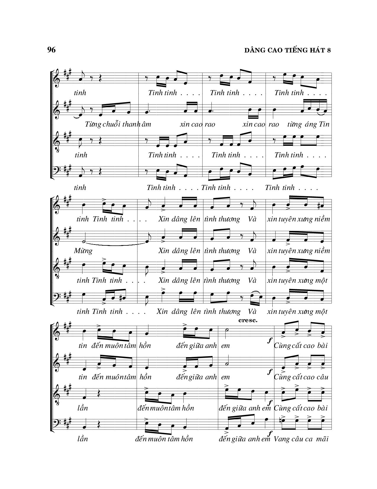 Page 8 of Sheet music PDF Dâng cao tiếng hát - Viết Chung