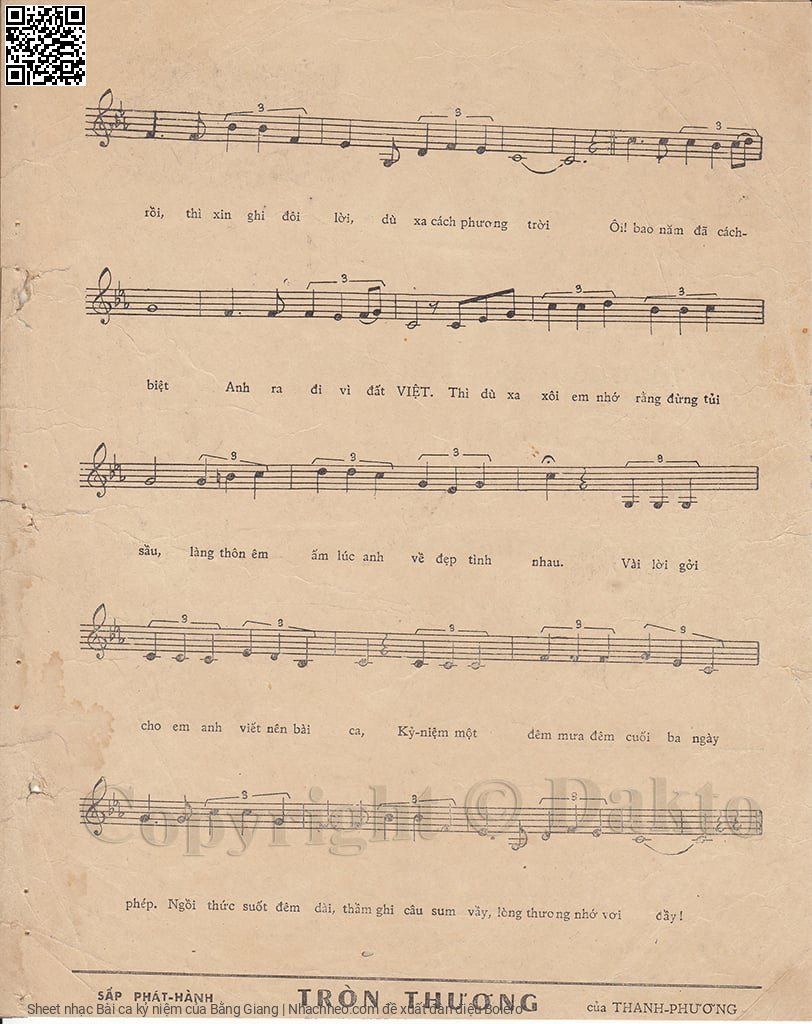 Page 3 of Sheet music PDF Bài ca kỷ niệm - Bằng Giang