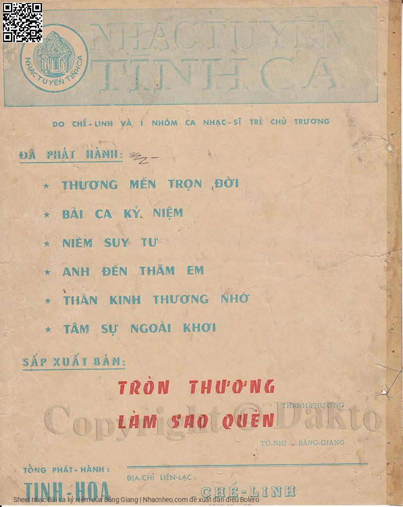 Page 4 of Sheet music PDF Bài ca kỷ niệm - Bằng Giang