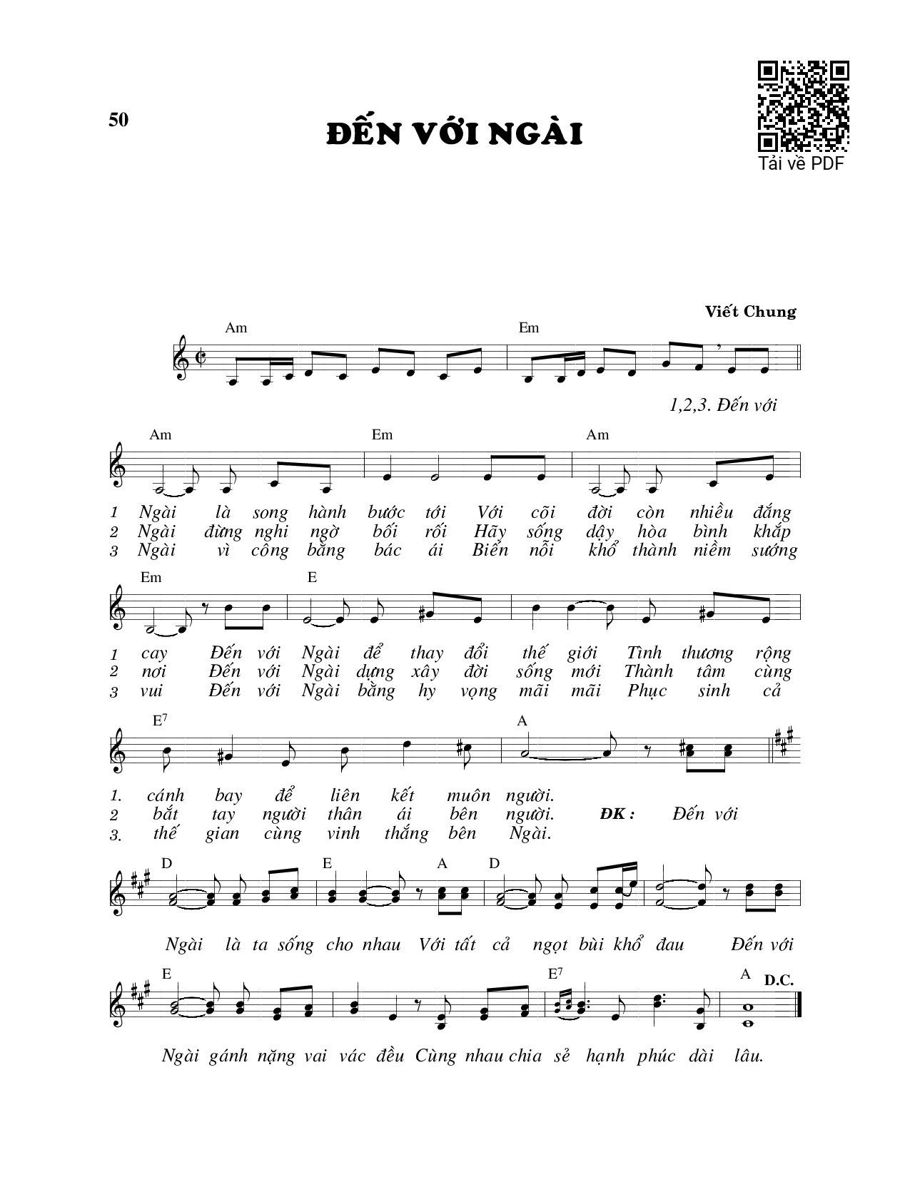Page 1 of Sheet music PDF Đến với Ngài - Viết Chung