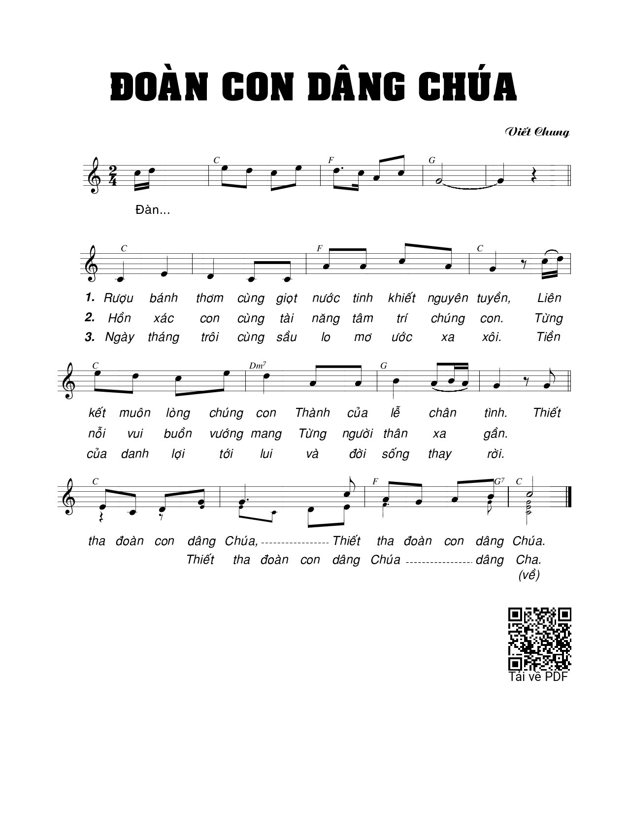 Page 1 of Sheet music PDF Đoàn con dâng chúa - Viết Chung