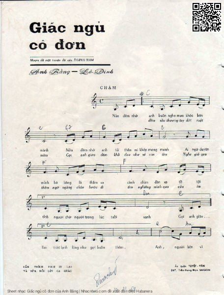 Page 2 of Sheet music PDF Giấc ngủ cô đơn - Anh Bằng