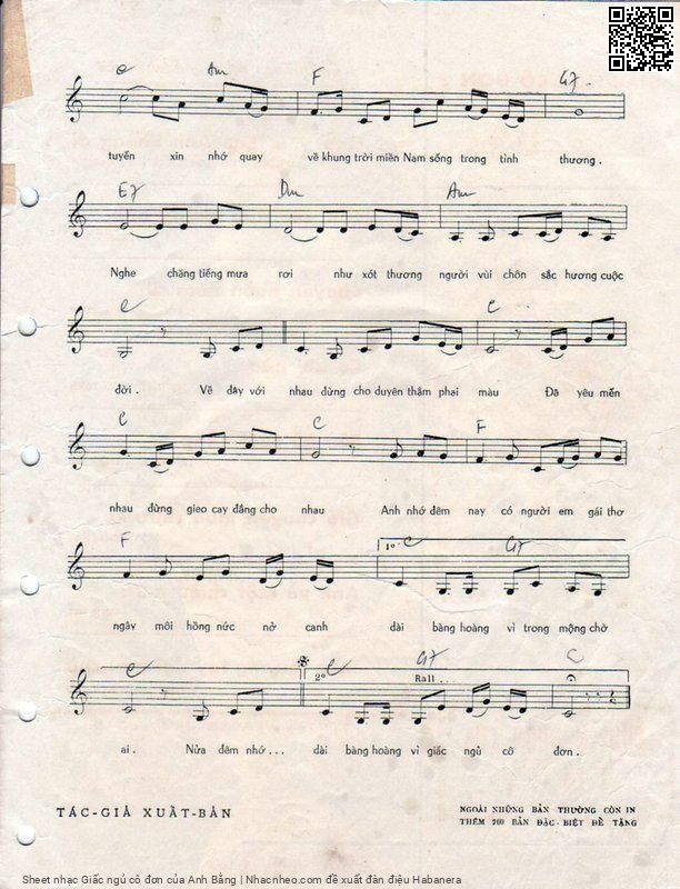 Page 3 of Sheet music PDF Giấc ngủ cô đơn - Anh Bằng