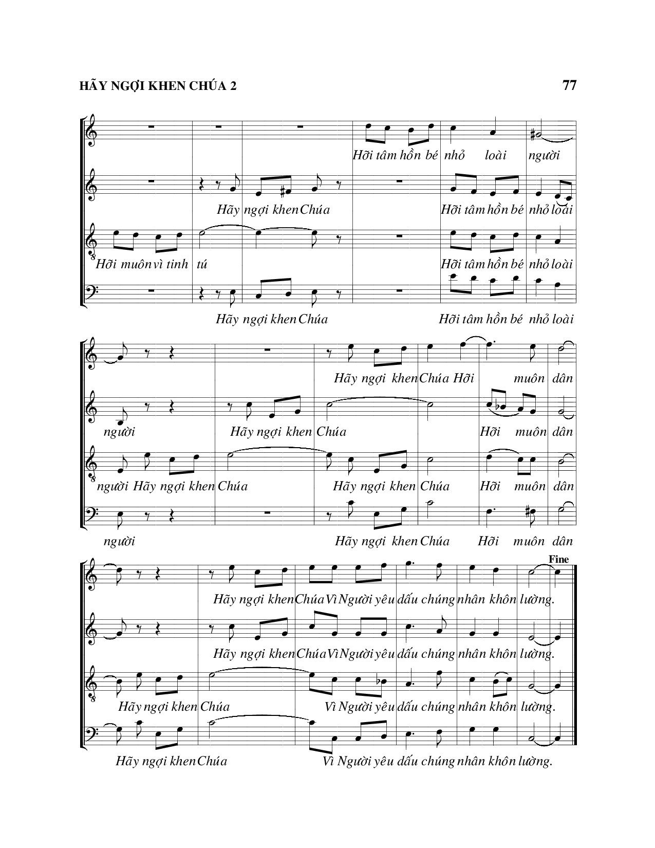 Page 2 of Sheet music PDF Hãy ngợi khen Chúa - Viết Chung