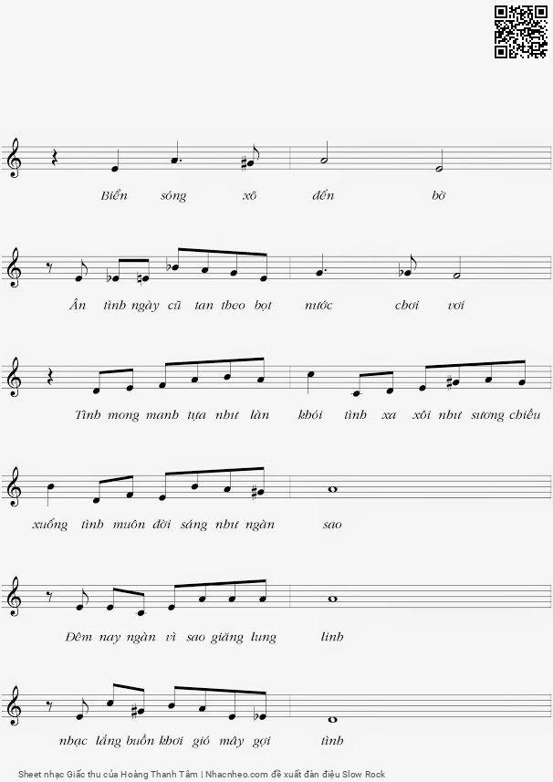 Page 3 of Sheet music PDF Giấc thu - Hoàng Thanh Tâm