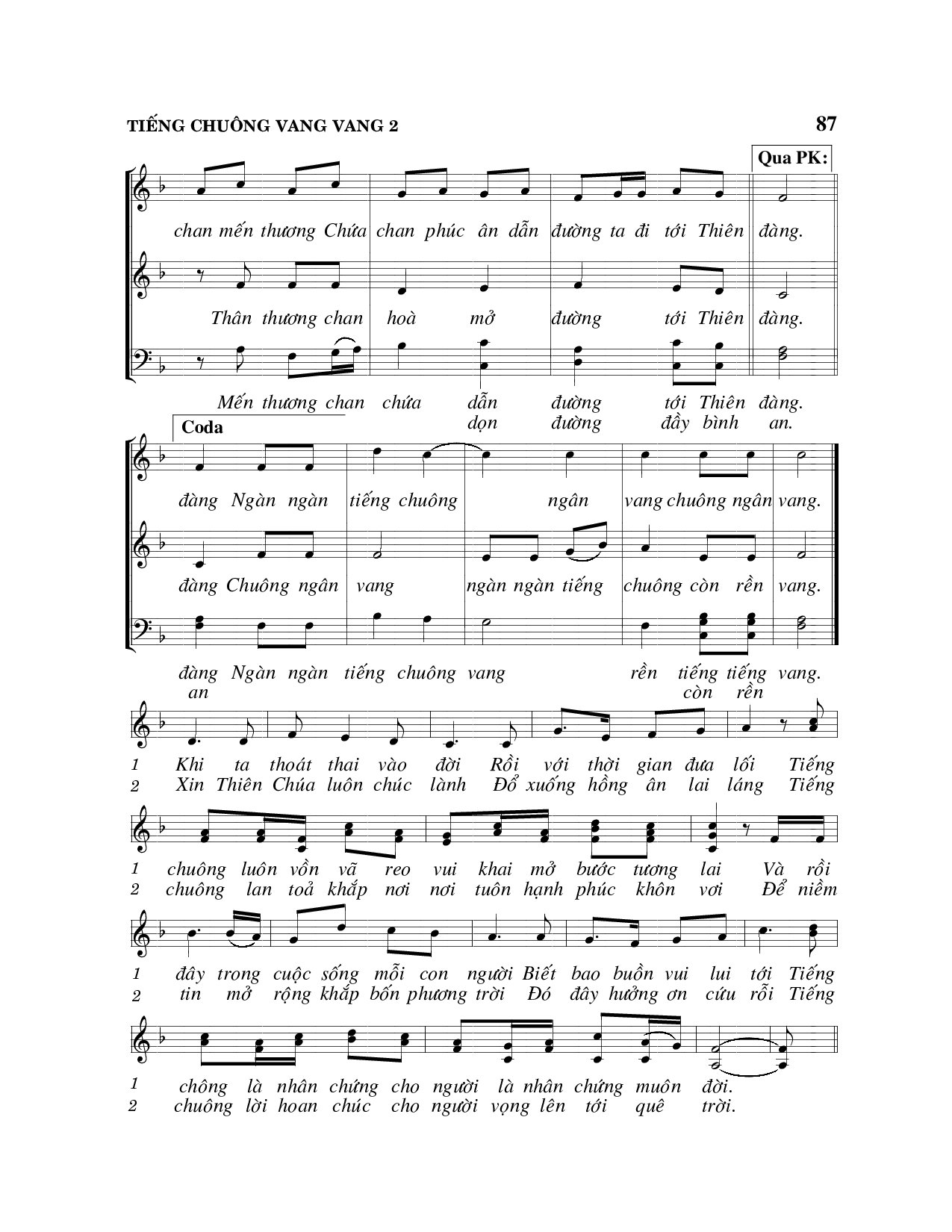 Page 2 of Sheet music PDF Tiếng chuông vang vang - Viết Chung