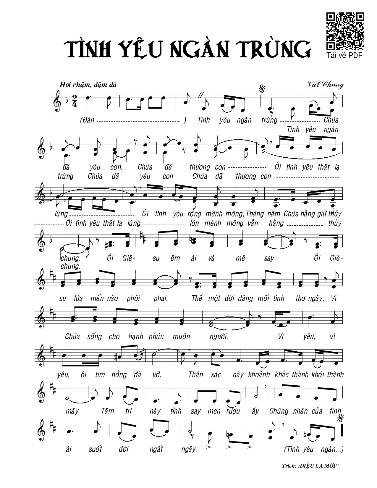 Sheet PDF of Tình yêu ngàn trùng