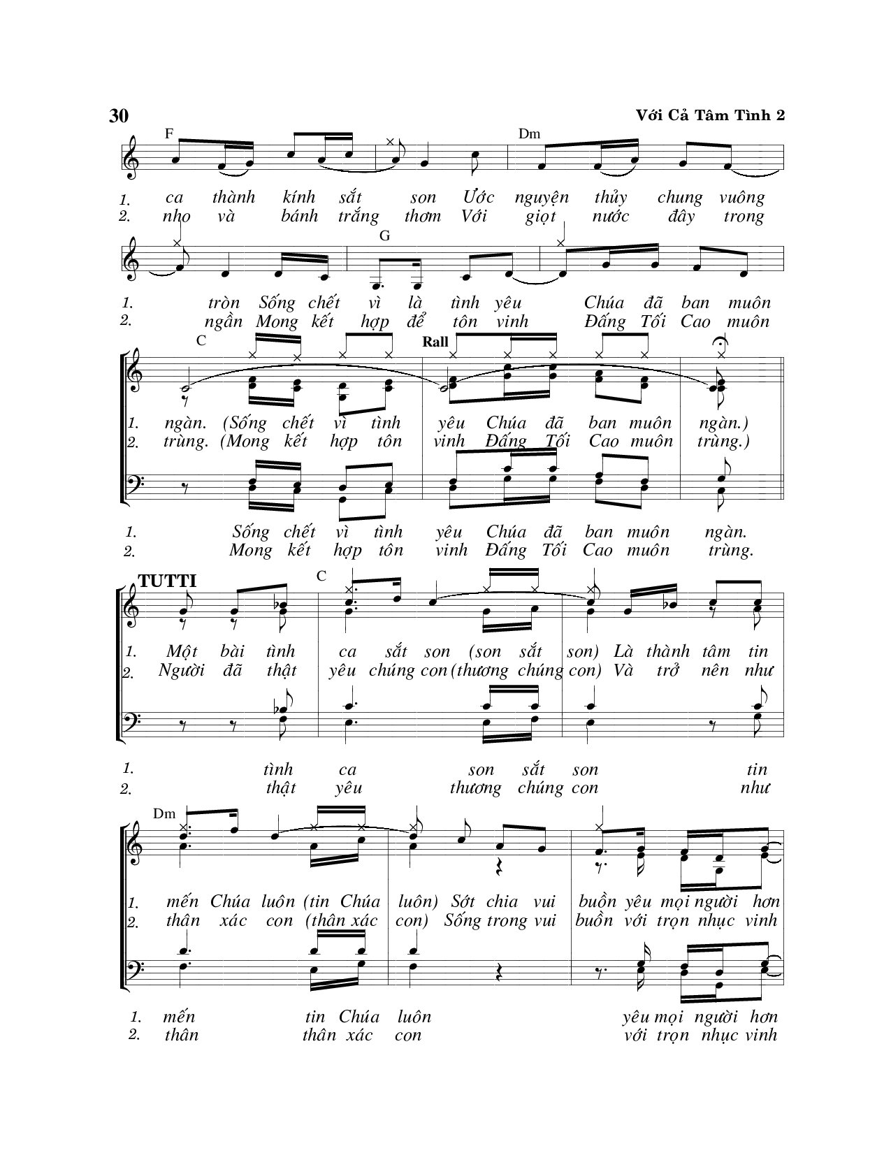 Page 2 of Sheet music PDF Với cả tâm tình - Viết Chung