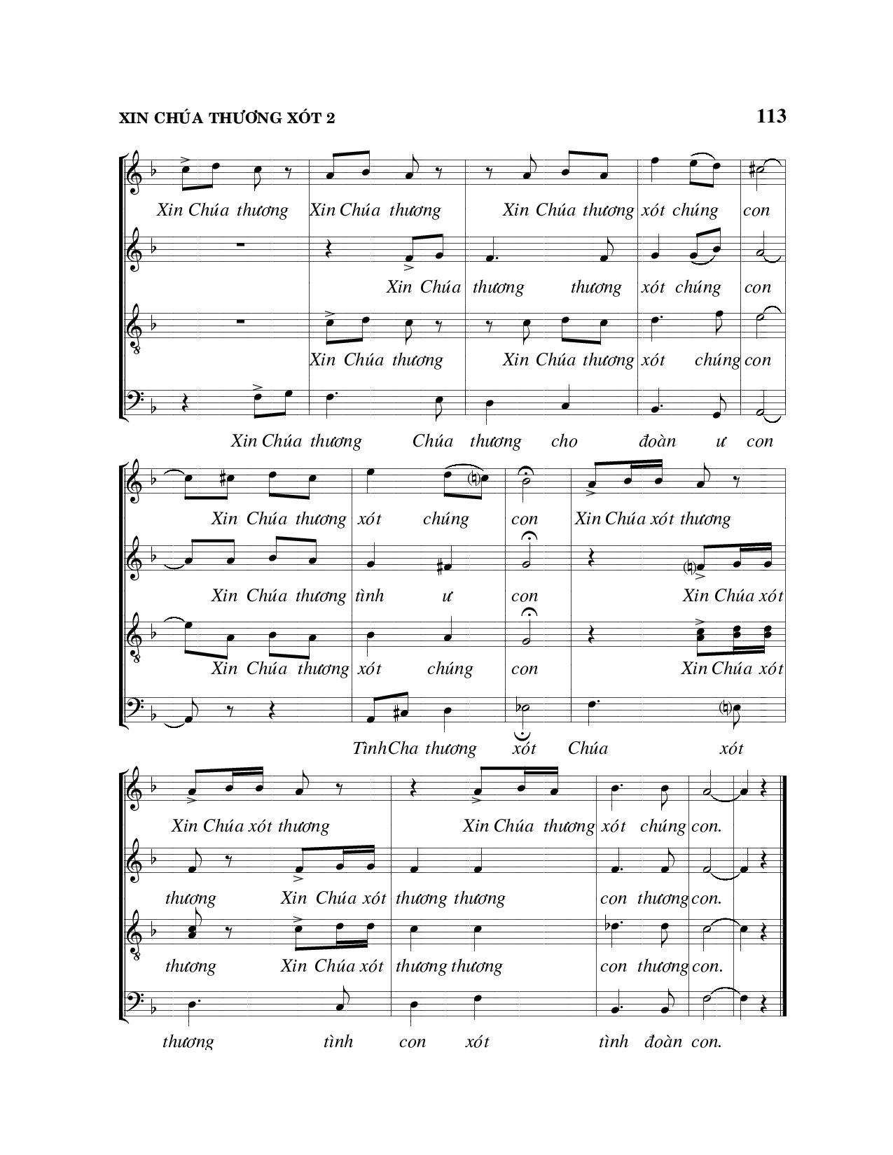 Page 2 of Sheet music PDF Xin Chúa thương xót - Viết Chung