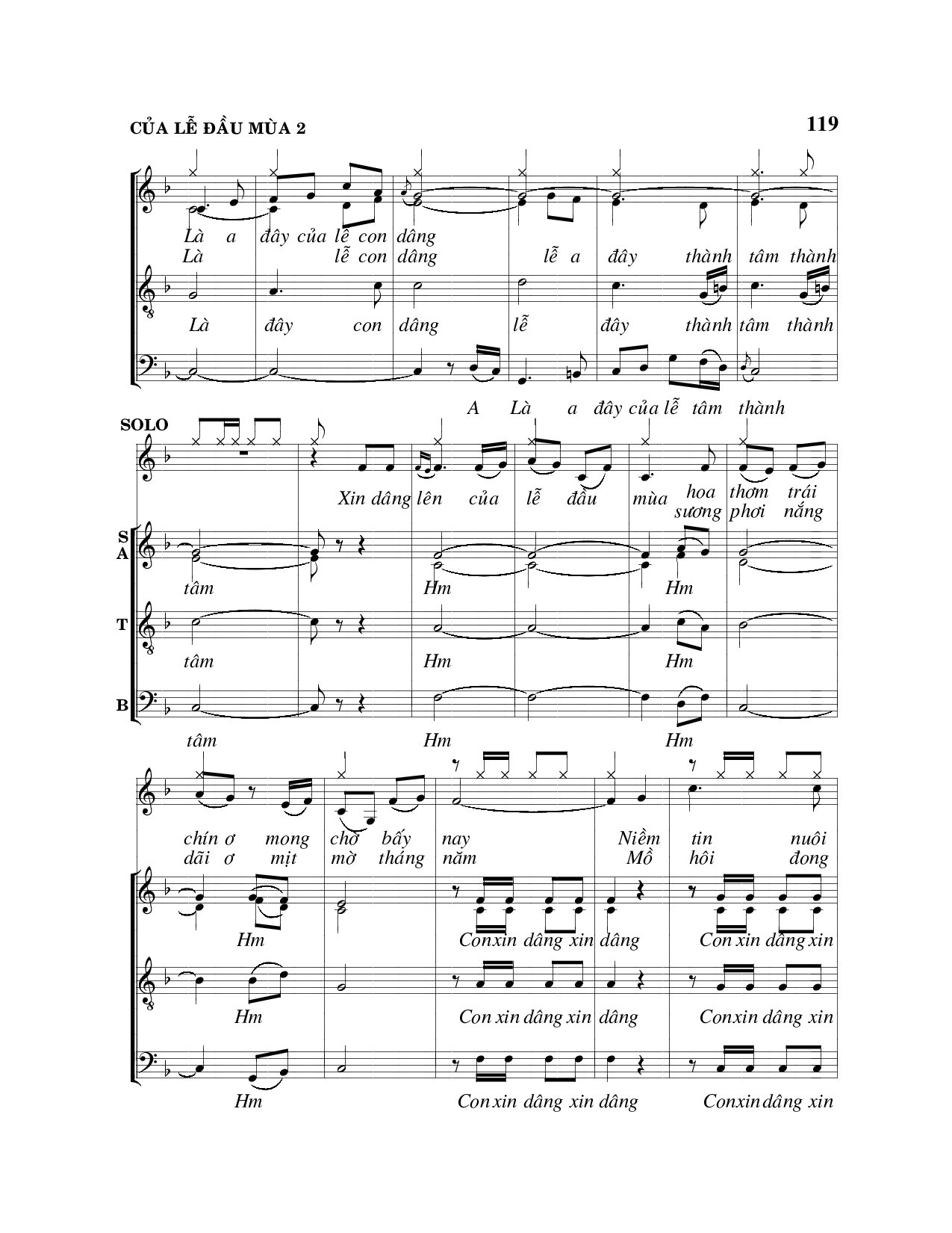 Page 2 of Sheet music PDF Của lễ đầu mùa - Viết Chung