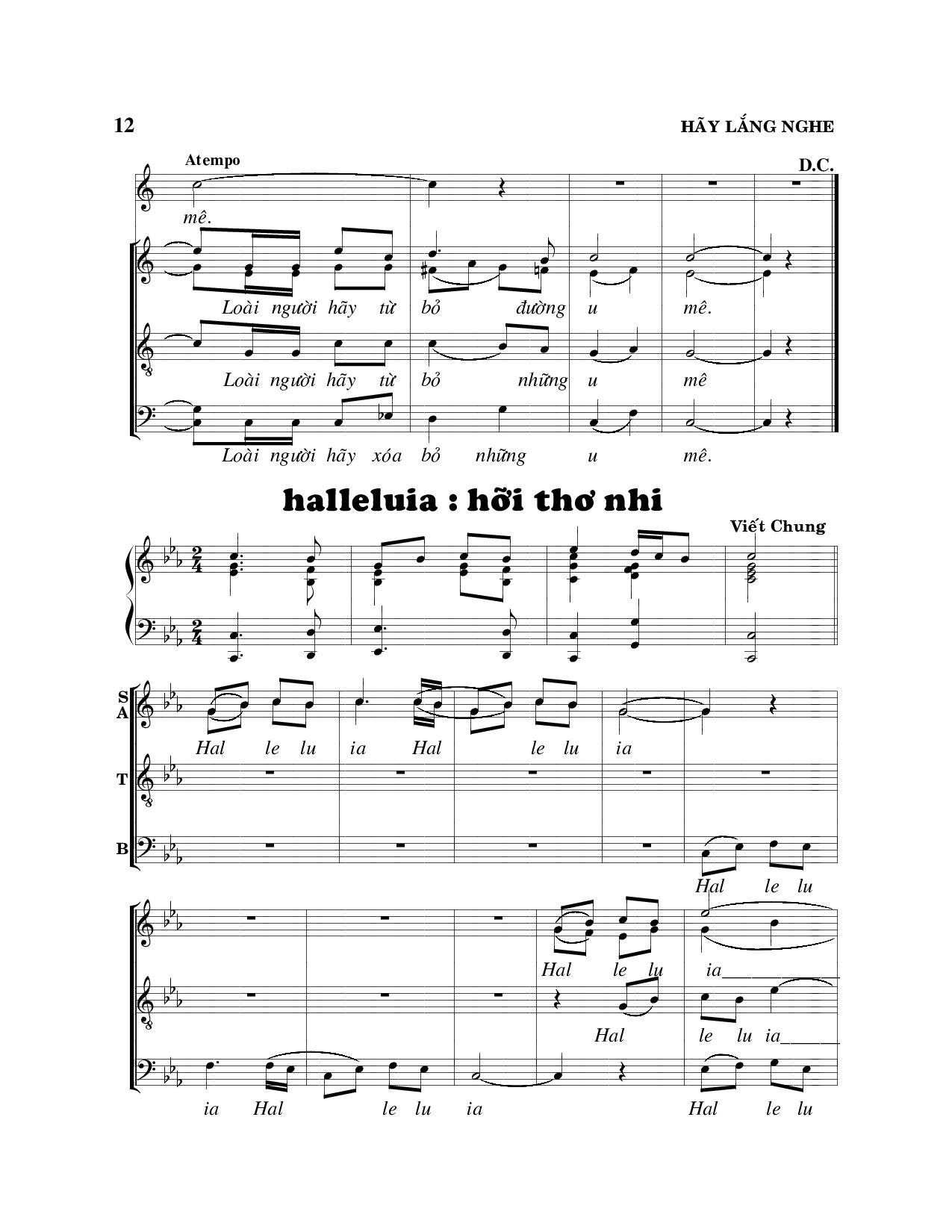 Page 2 of Sheet music PDF Hãy lắng nghe - Viết Chung