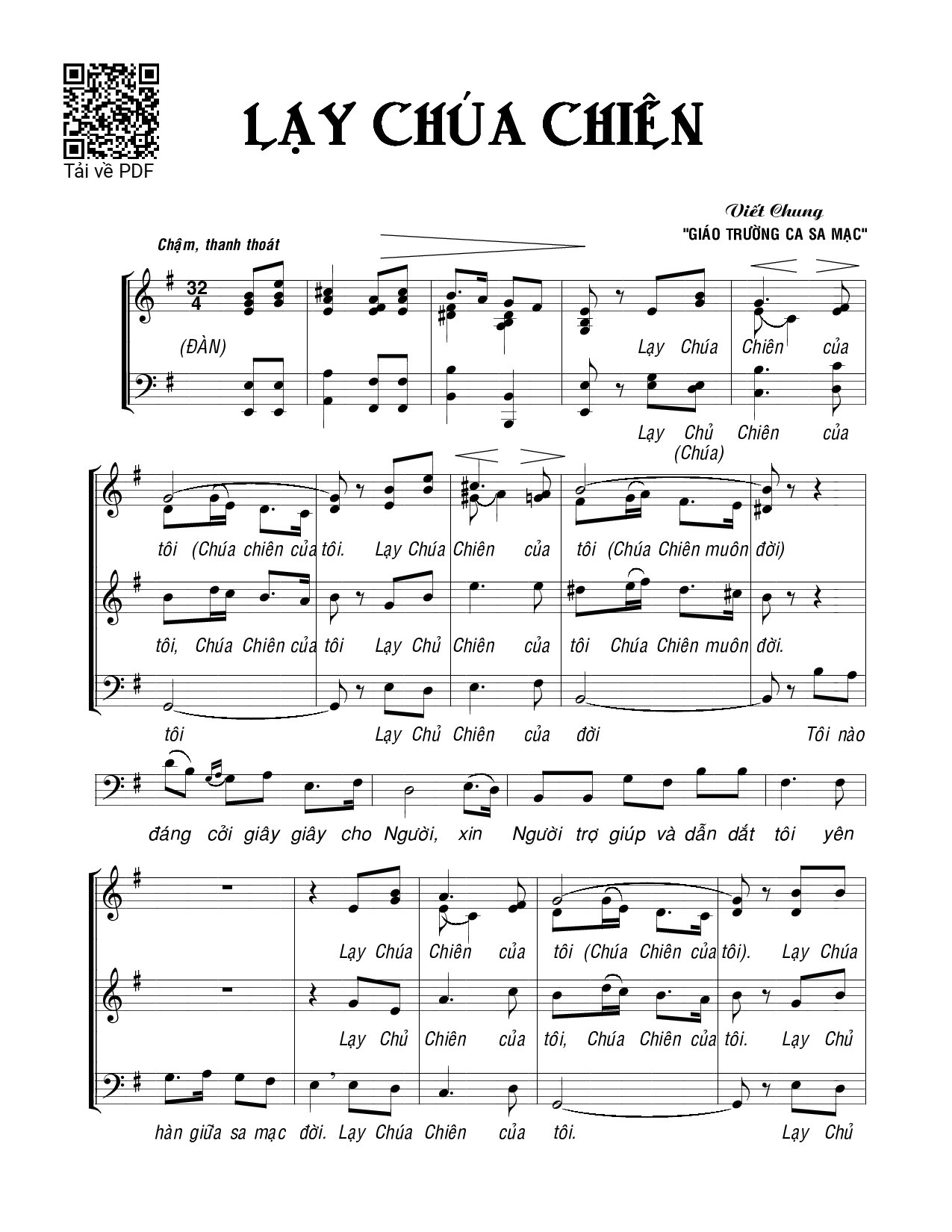 Page 1 of Sheet music PDF Lạy Chúa Chiên - Viết Chung