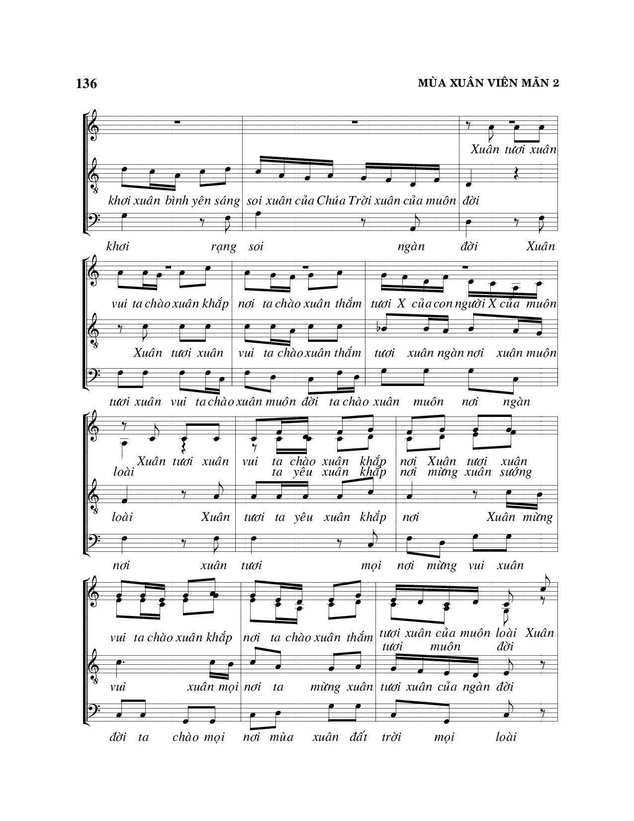 Page 2 of Sheet music PDF Mùa xuân viên mãn - Viết Chung