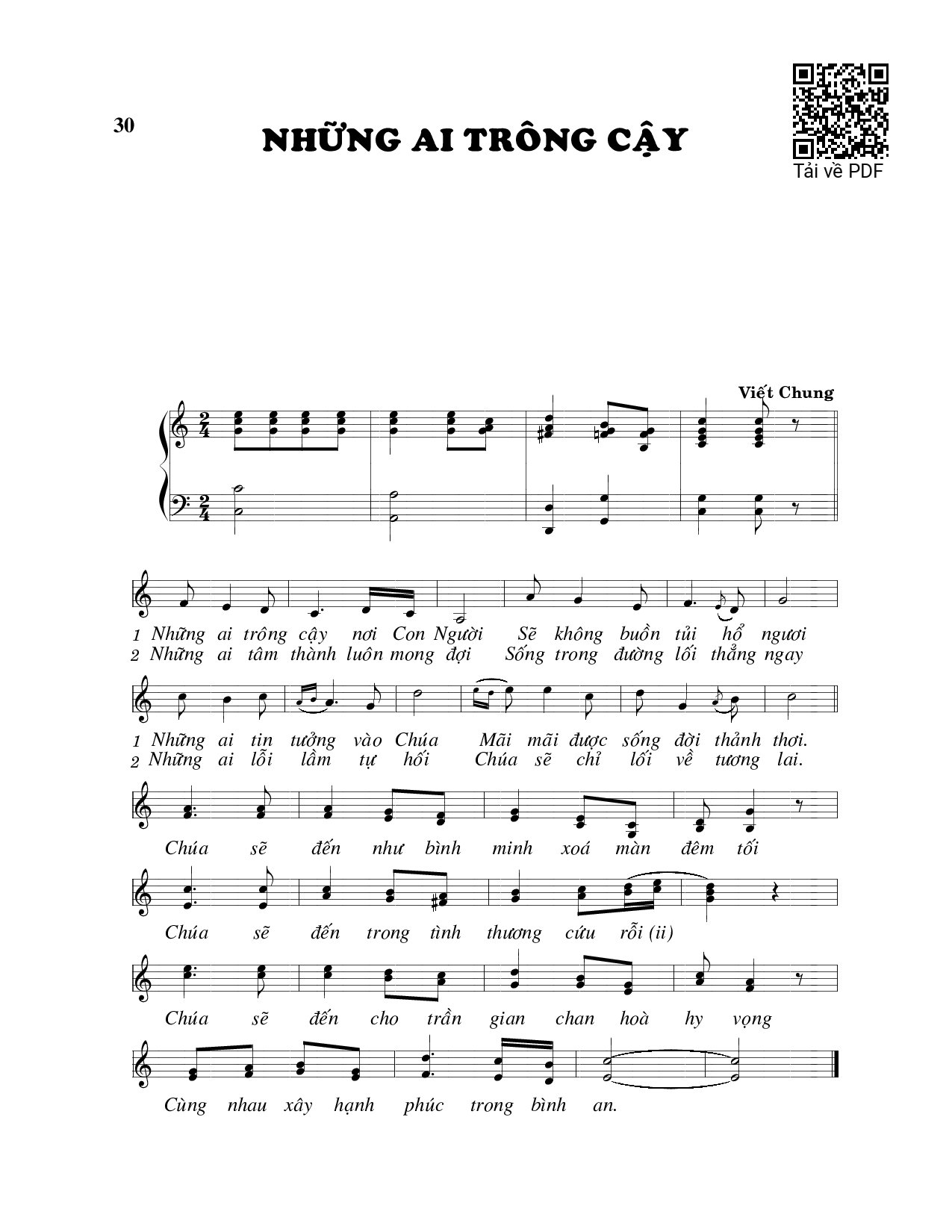 Sheet PDF of Những ai trông cậy