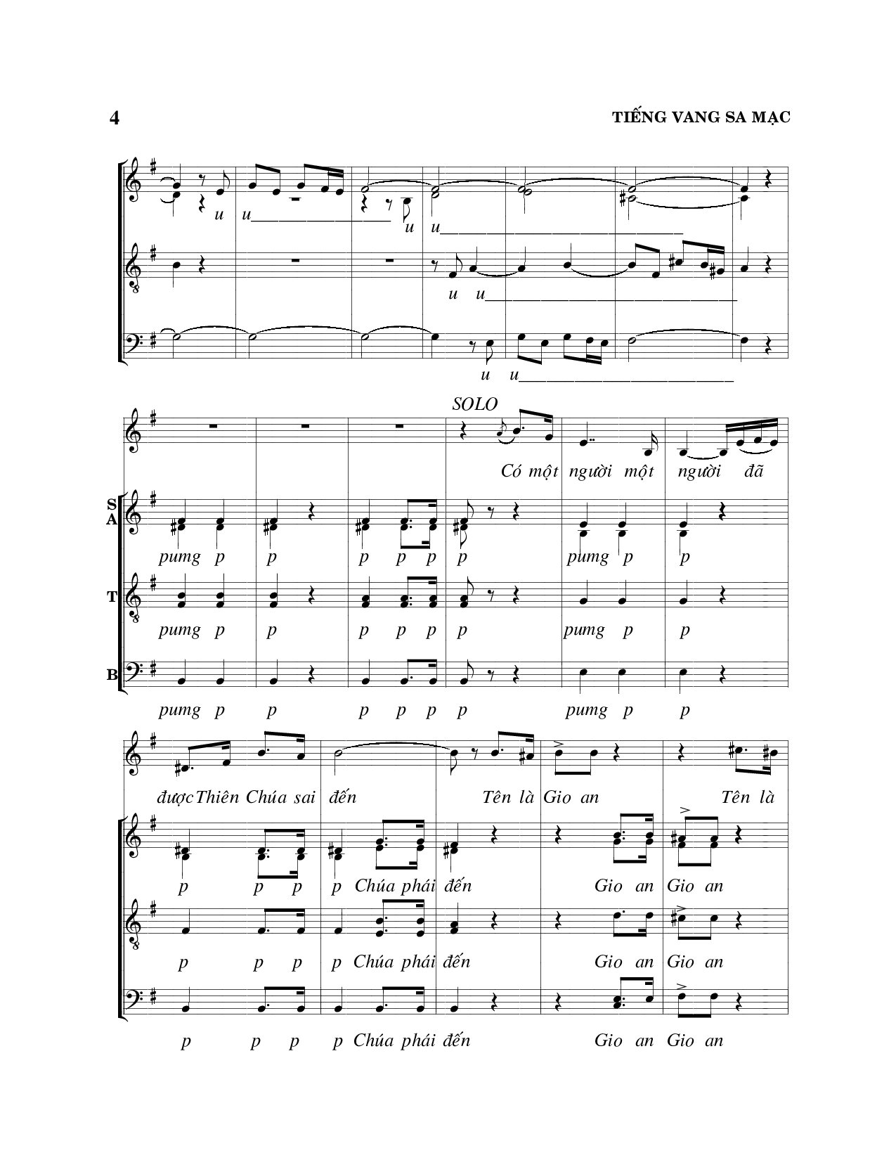 Page 2 of Sheet music PDF Tiếng vang sa mạc - Viết Chung