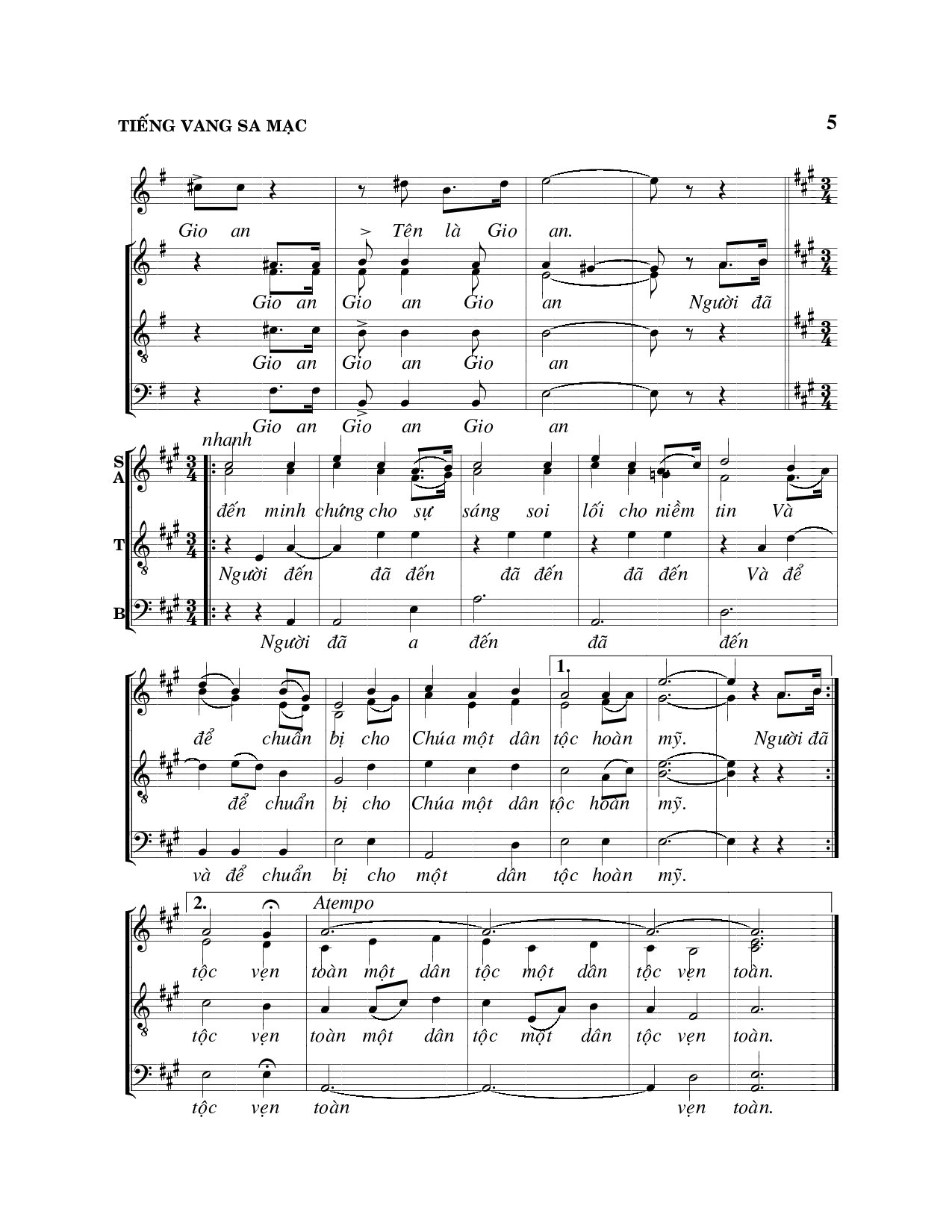Page 3 of Sheet music PDF Tiếng vang sa mạc - Viết Chung