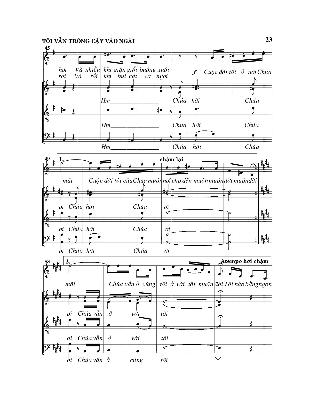 Page 4 of Sheet music PDF Tôi vẫn trông cậy vào Ngài - Viết Chung