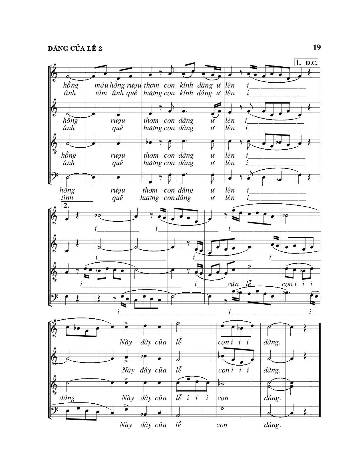 Page 2 of Sheet music PDF Dâng của lễ - Viết Chung