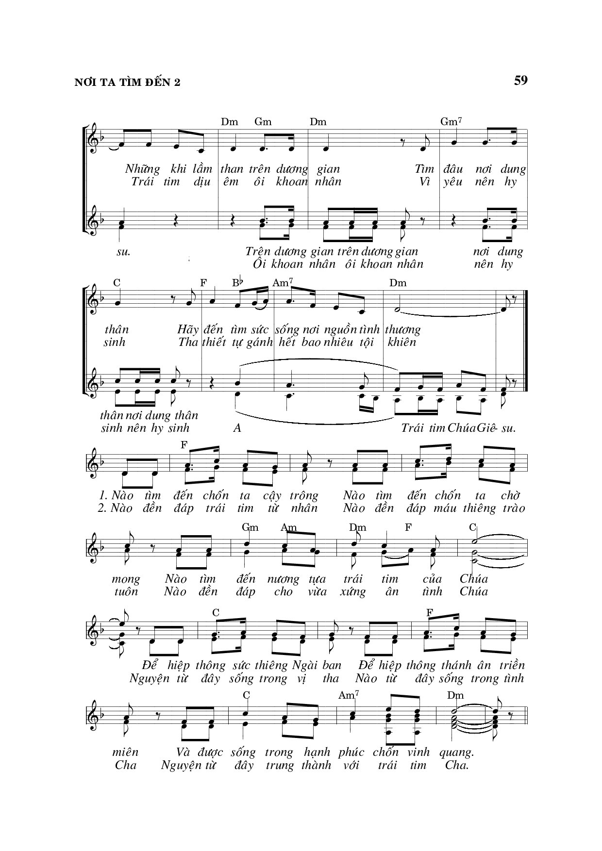 Page 2 of Sheet music PDF Nơi ta tìm đến - Viết Chung