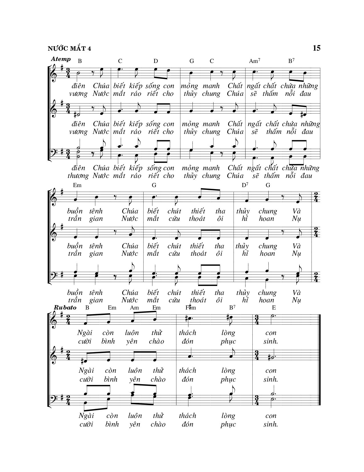 Page 4 of Sheet music PDF Nước mắt - Viết Chung