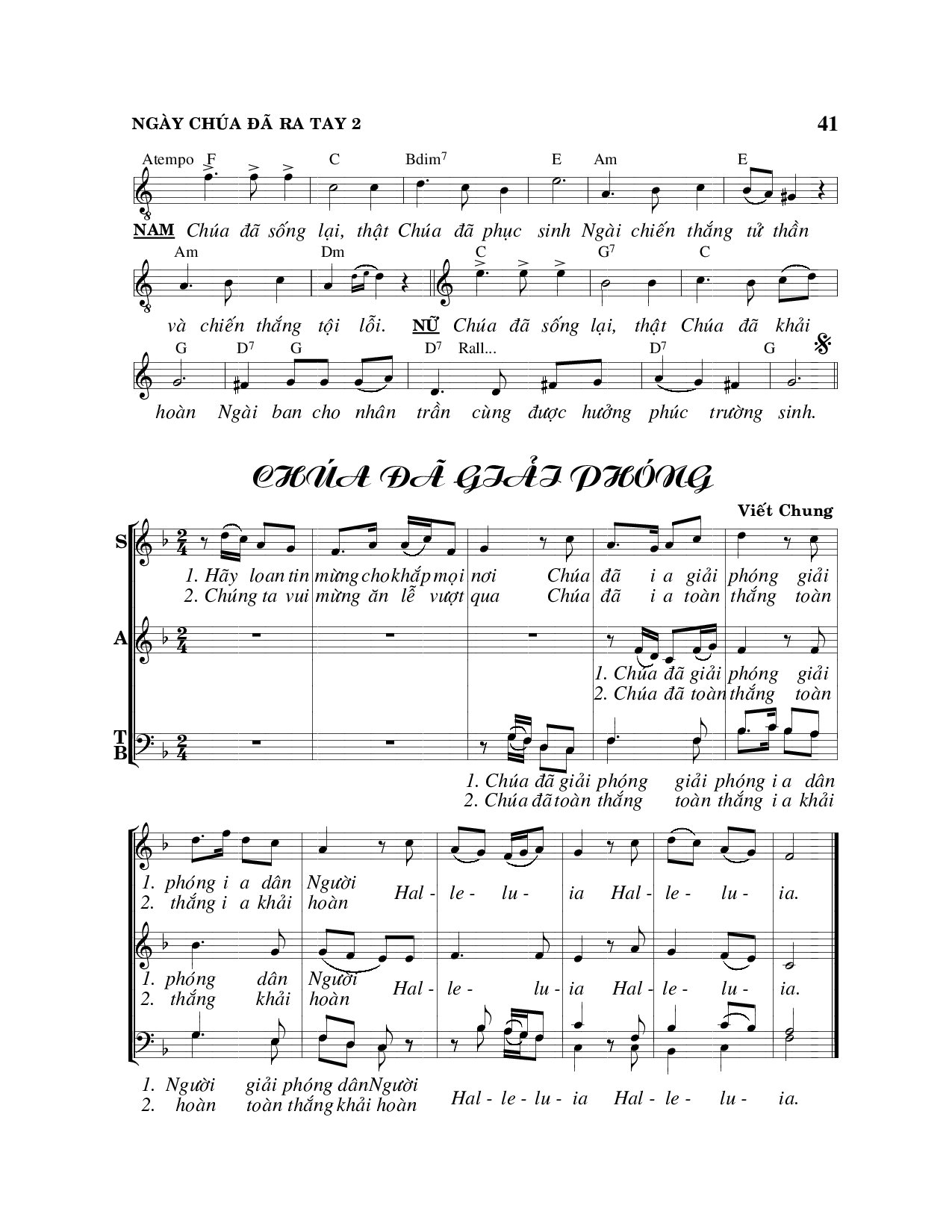 Page 2 of Sheet music PDF Ngày Chúa đã ra tay - Viết Chung